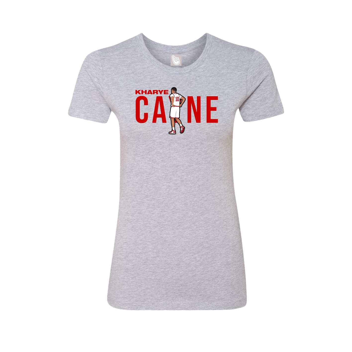 Fitted Women's Tee — Player Name in Grey