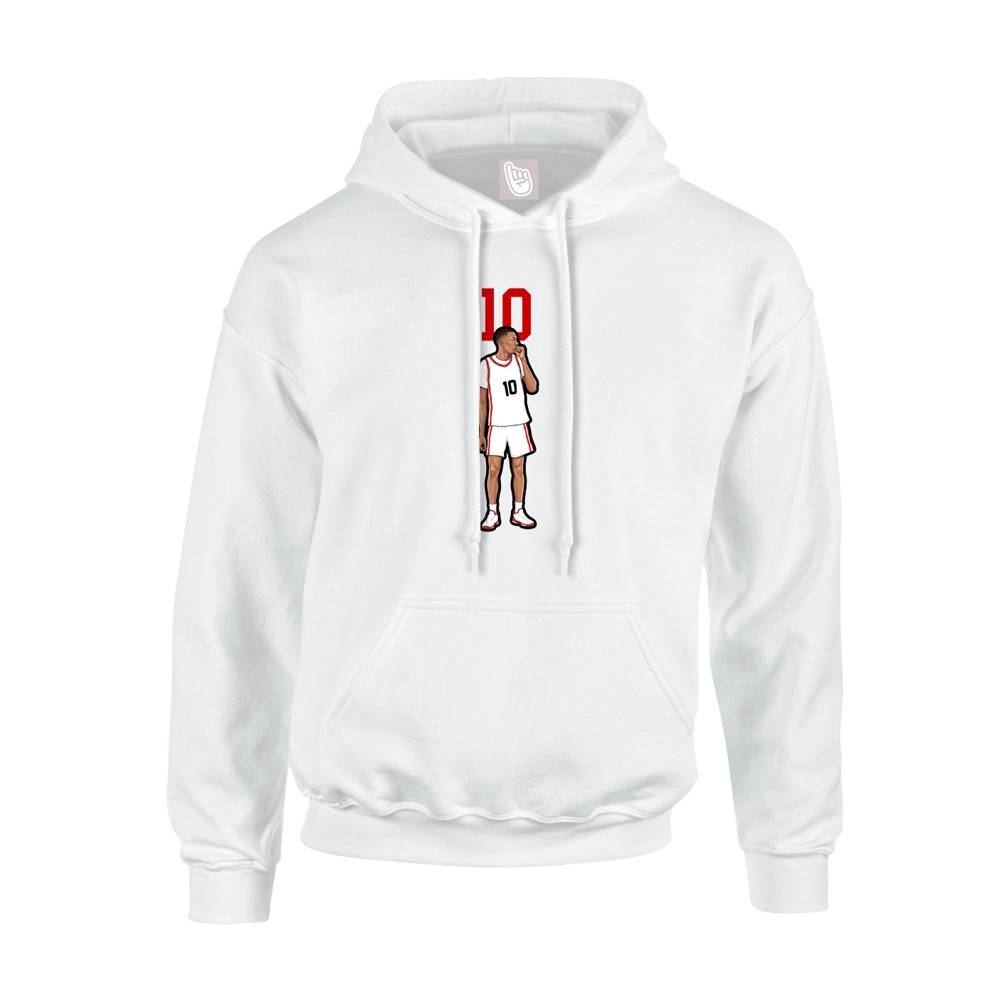 Hoodie — Number Top in White
