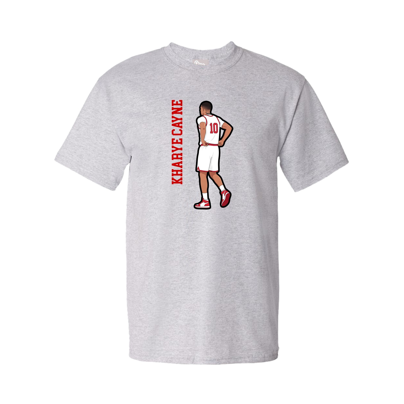 Youth Tee — Name Vertical in Grey