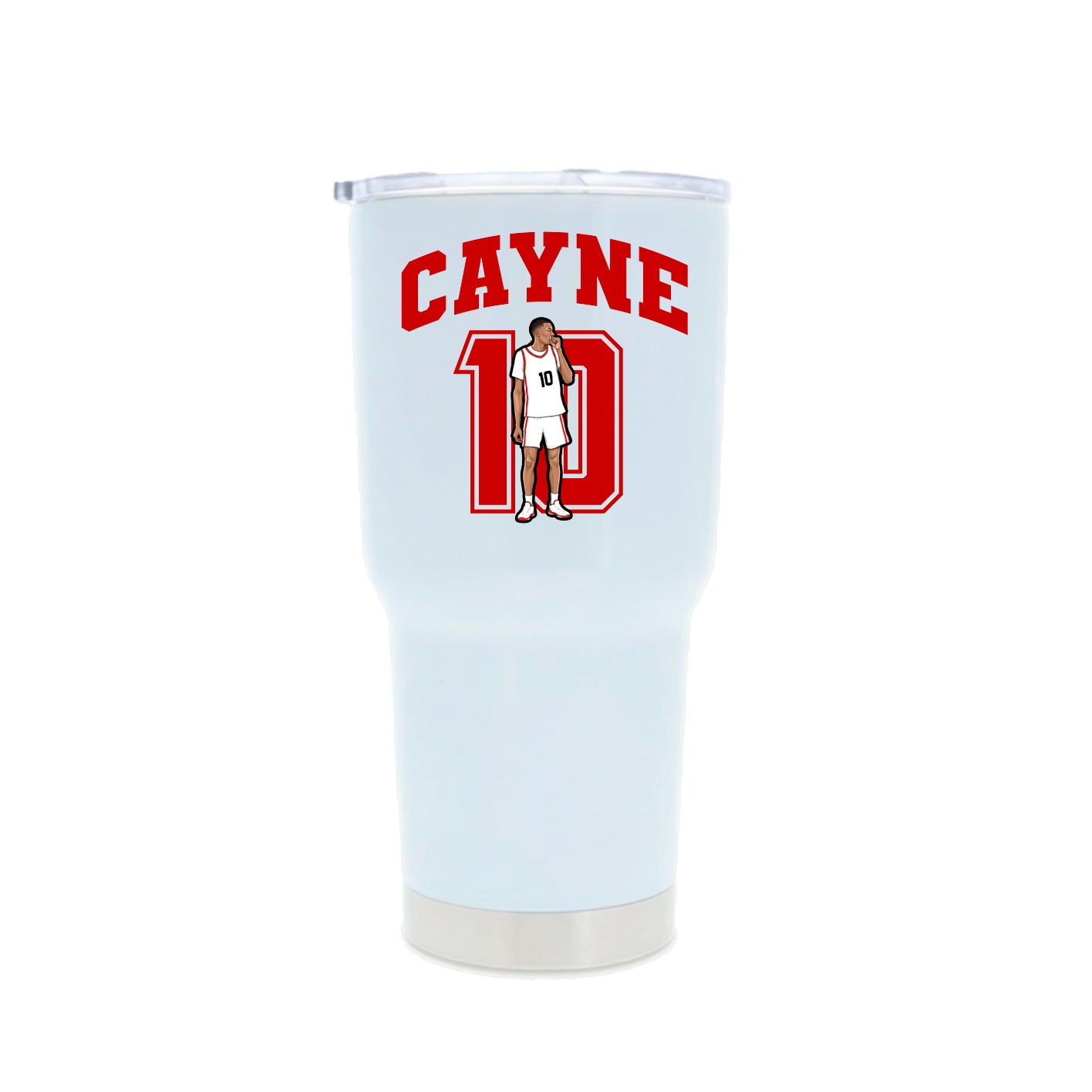 30oz Stainless Steel Tumbler — Number in White