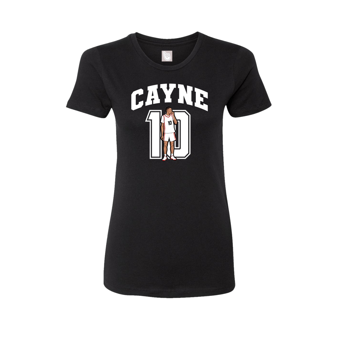 Fitted Women's Tee — Number in Black