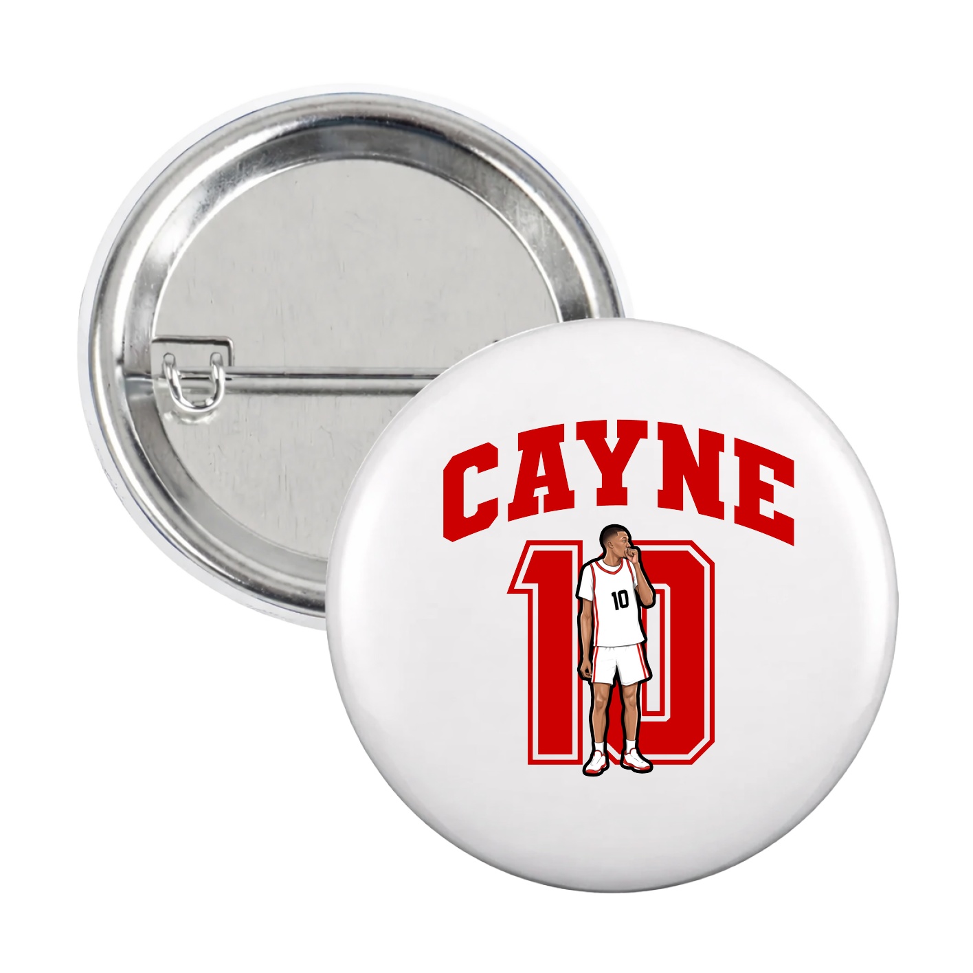 Game Day Button — Number in White