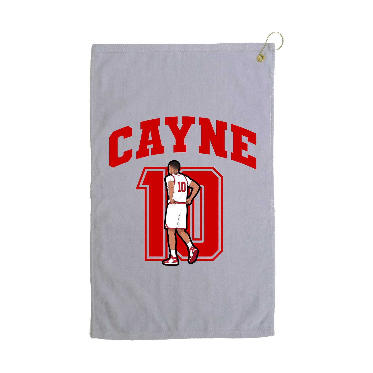 Golf Towel — Number in Grey