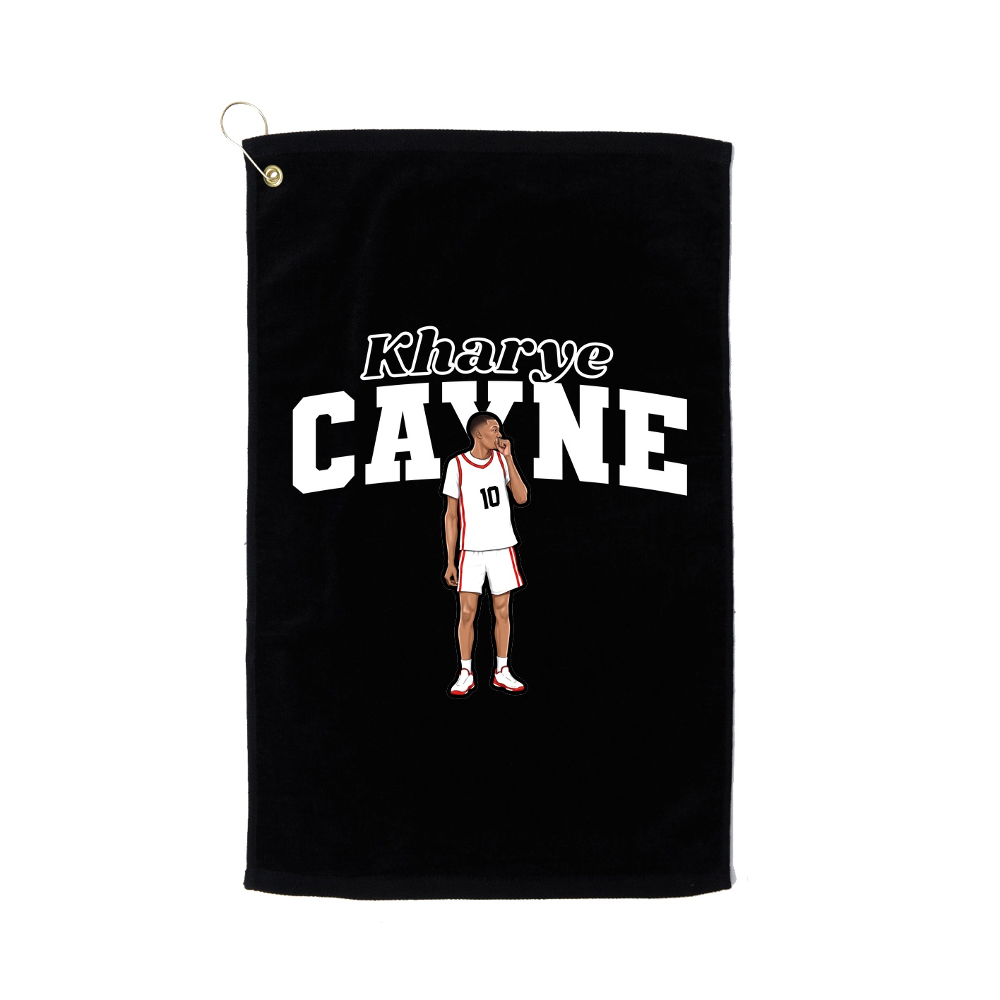 Golf Towel — Name Arch in Black