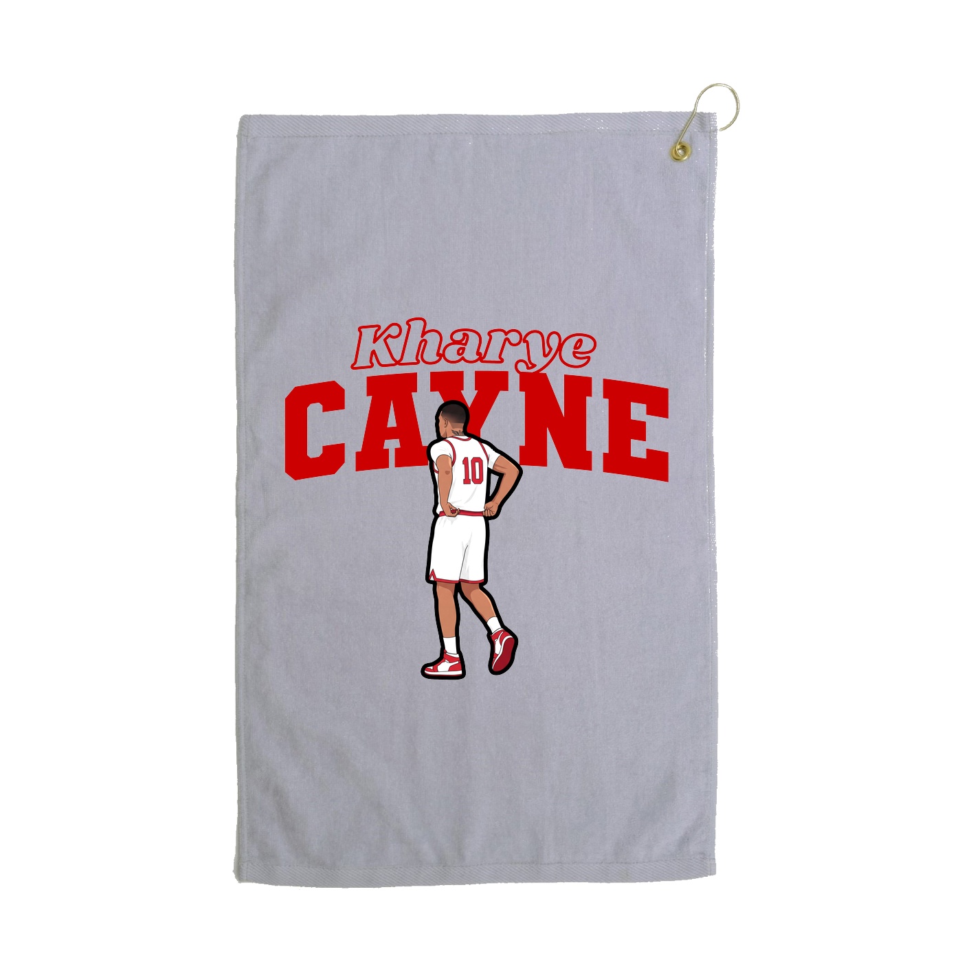 Golf Towel — Name Arch in Grey