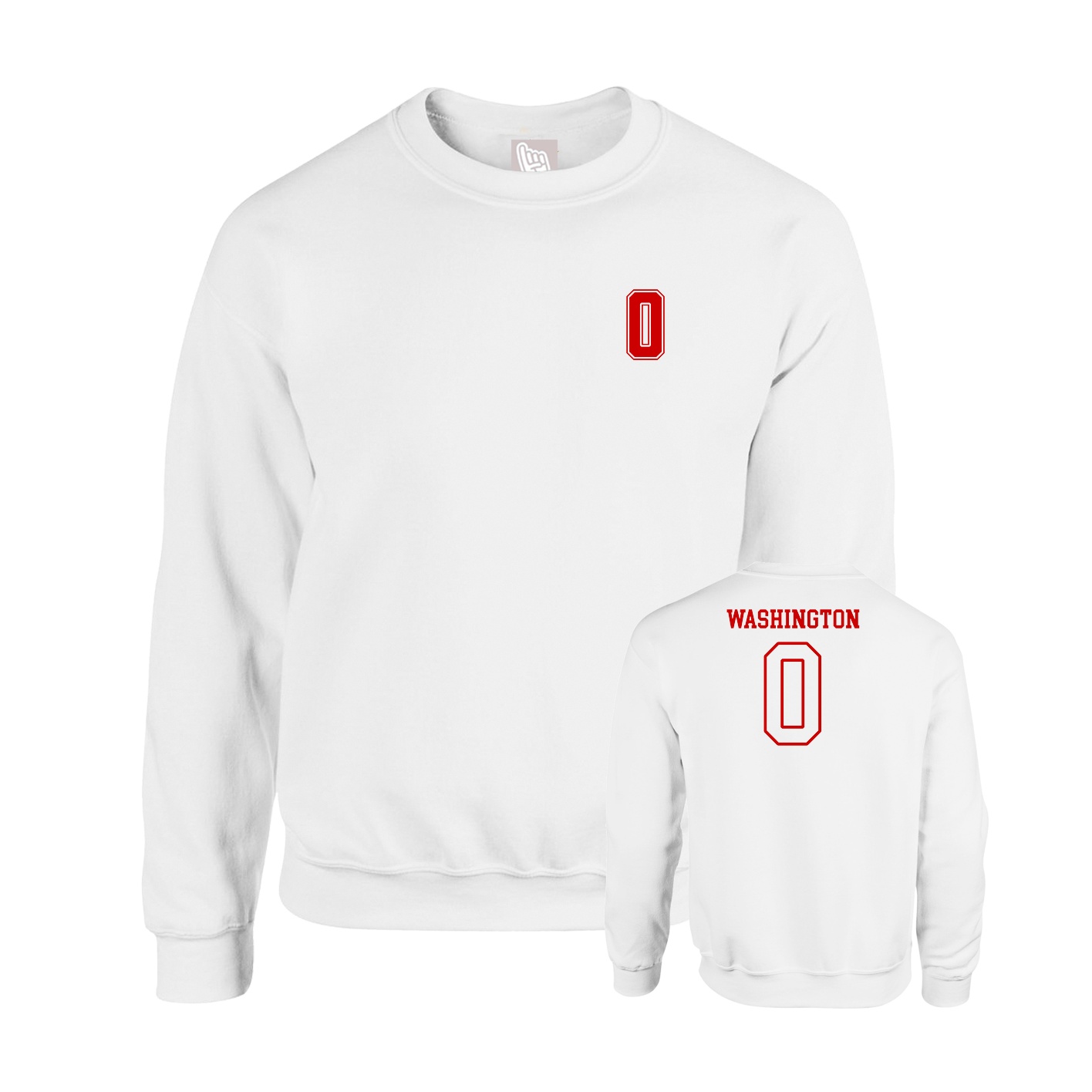 Fleece Crew — Chest Back in White