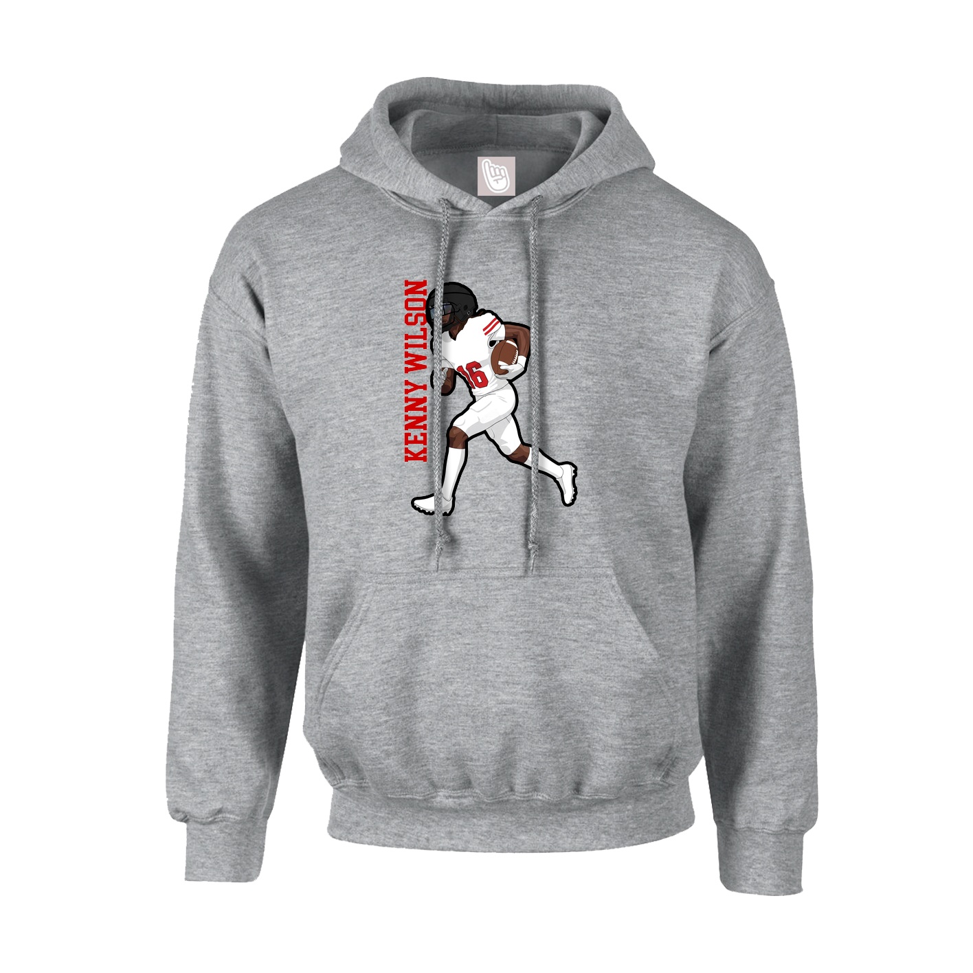 Youth Hoodie — Name Vertical in Grey