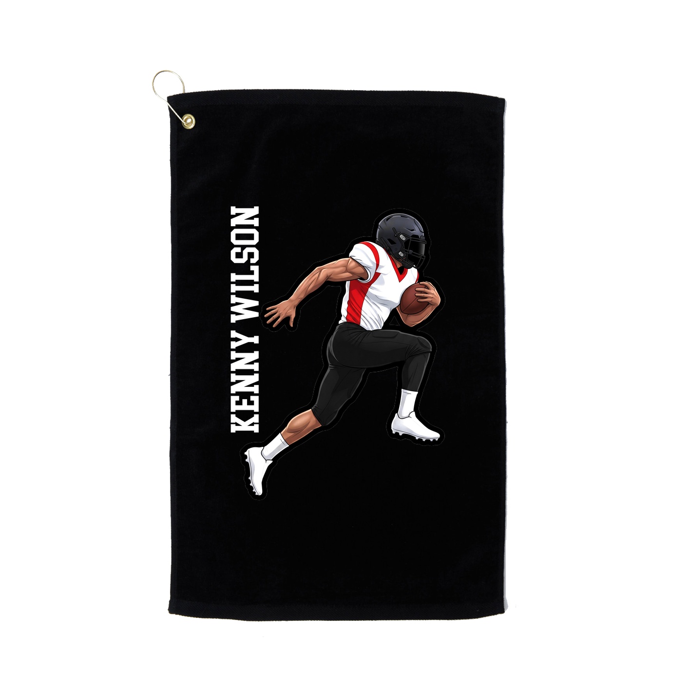 Golf Towel — Name Vertical in Black