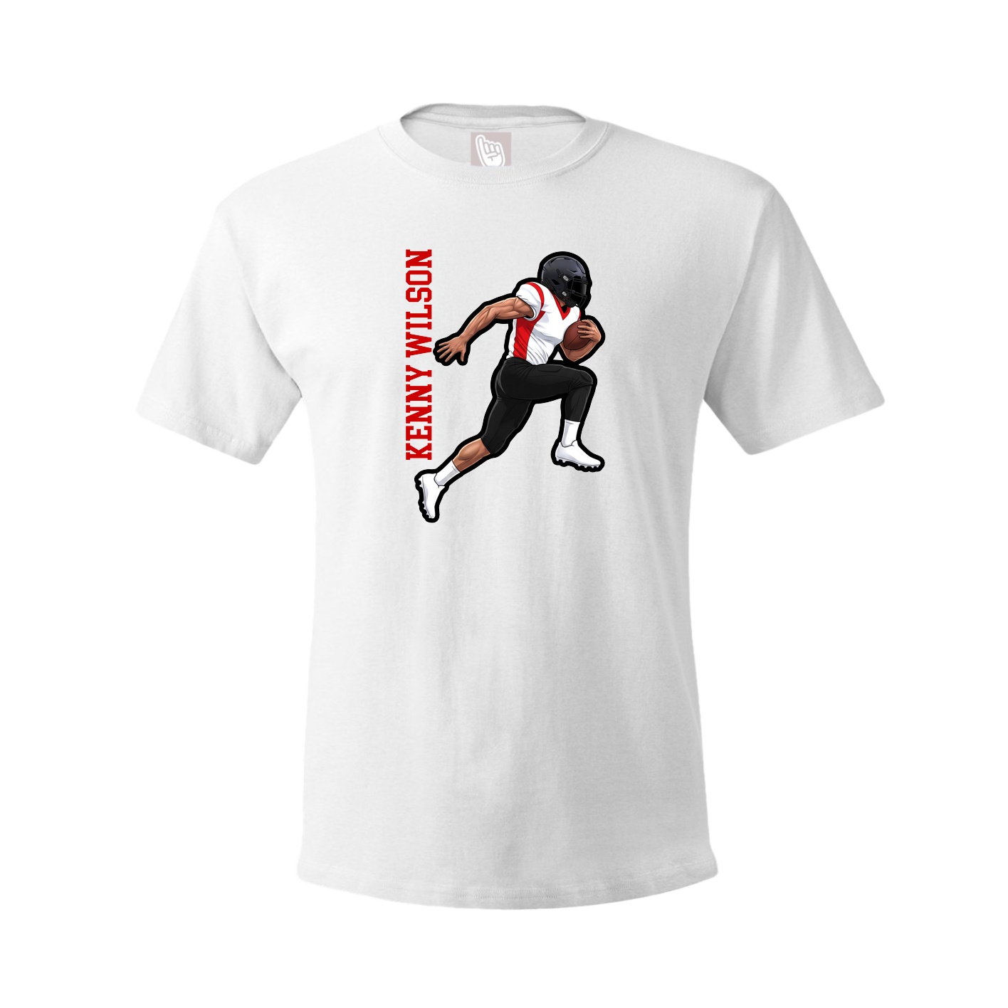 Youth Tee — Name Vertical in White