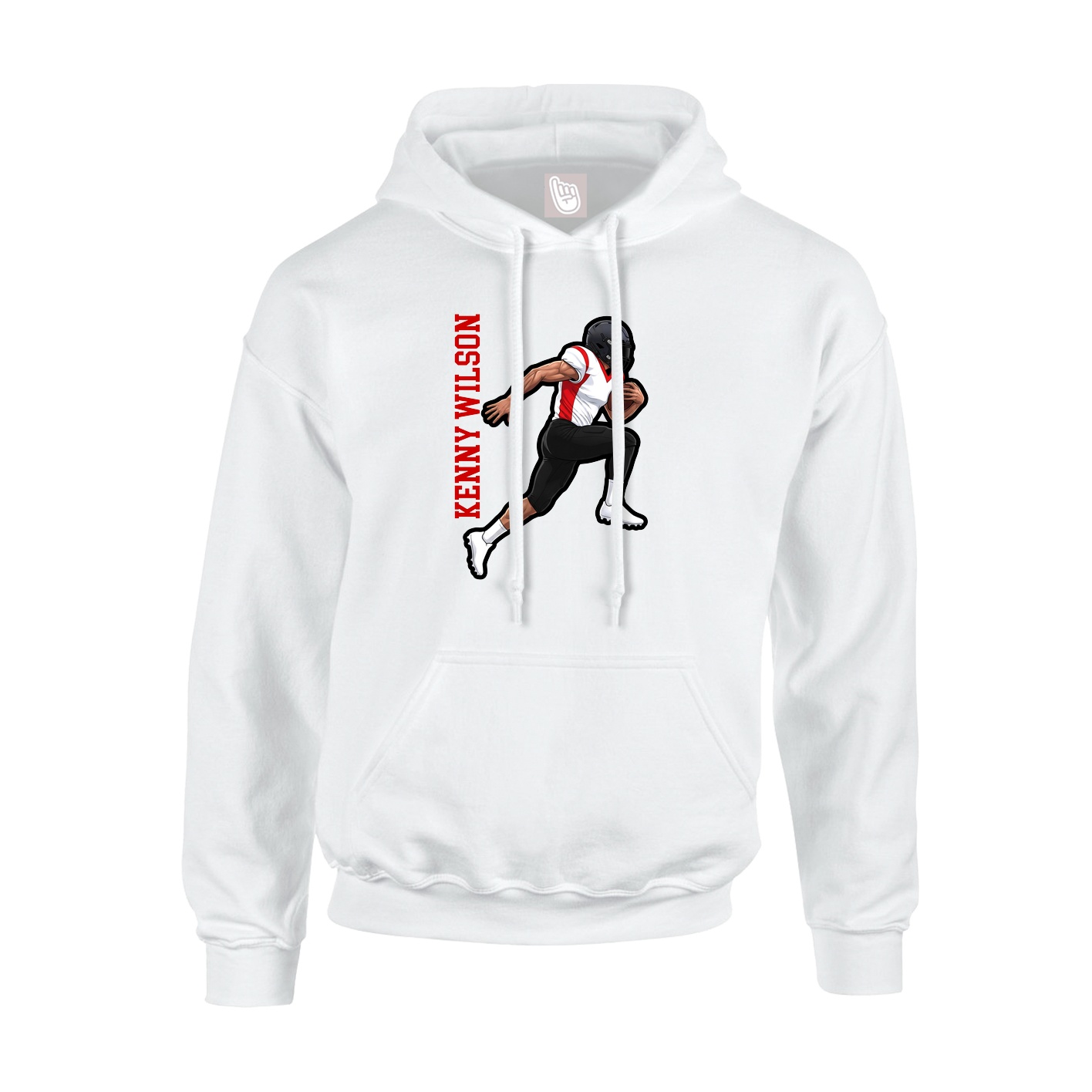 Youth Hoodie — Name Vertical in White