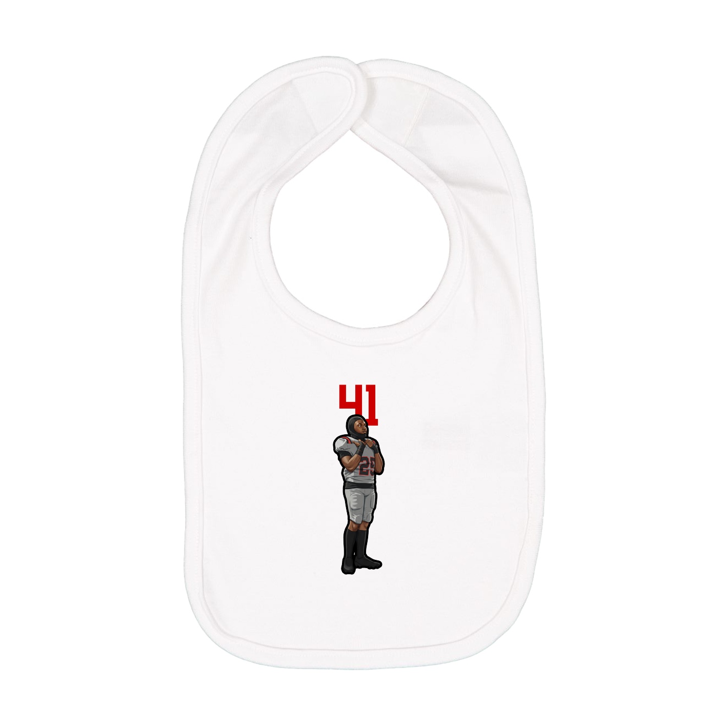 Infant Bib — Number Top in White