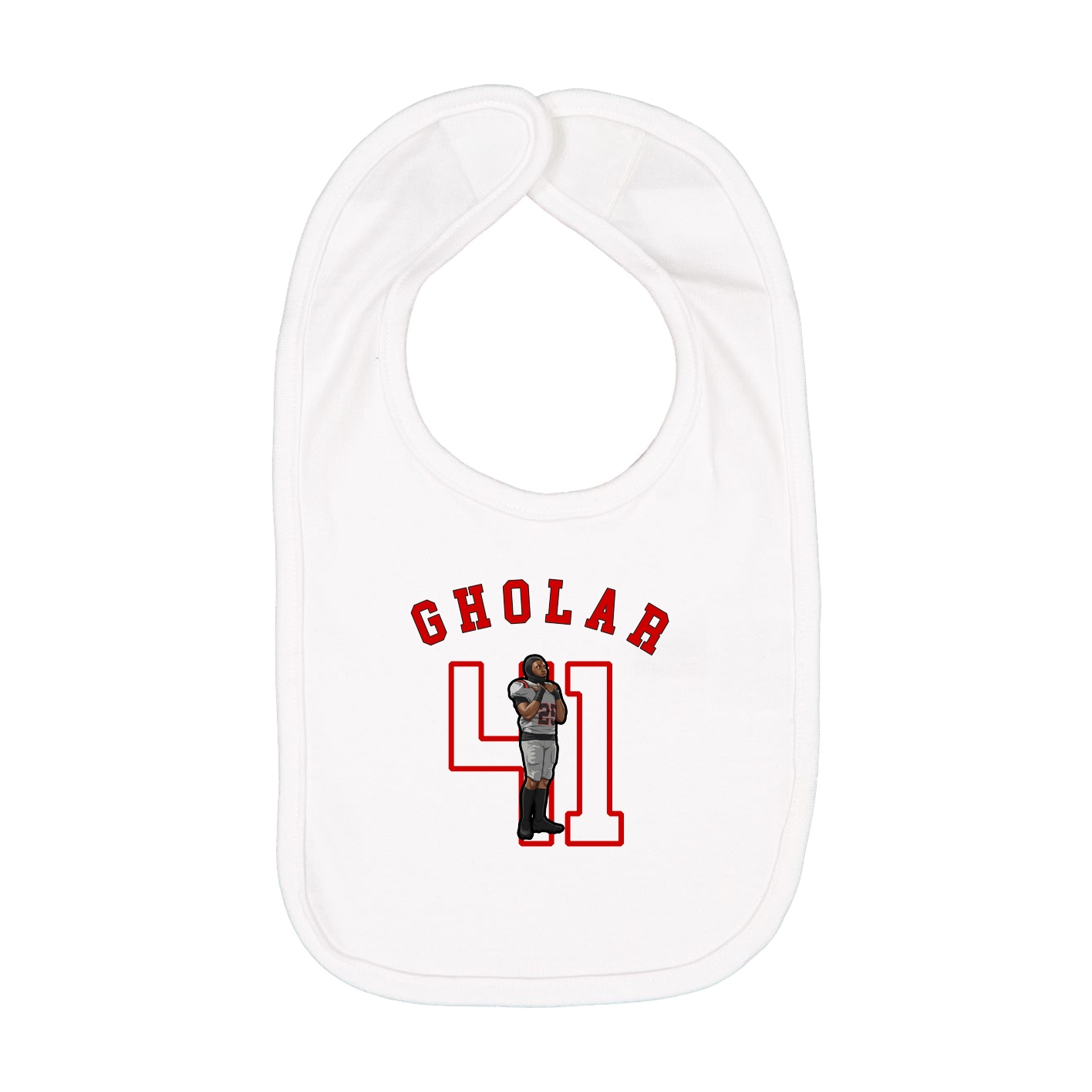 Infant Bib — Shirsey Arch in White