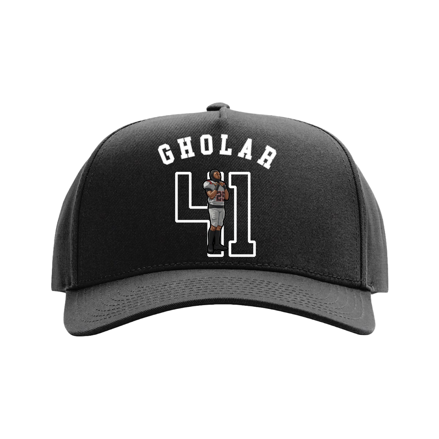 Full Fabric Five-Panel Champ Cap — Shirsey Arch in Black