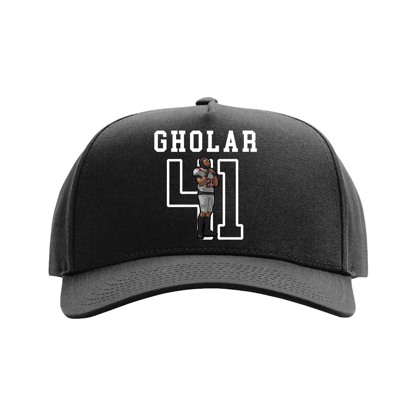 Full Fabric Five-Panel Champ Cap — Shirsey in Black