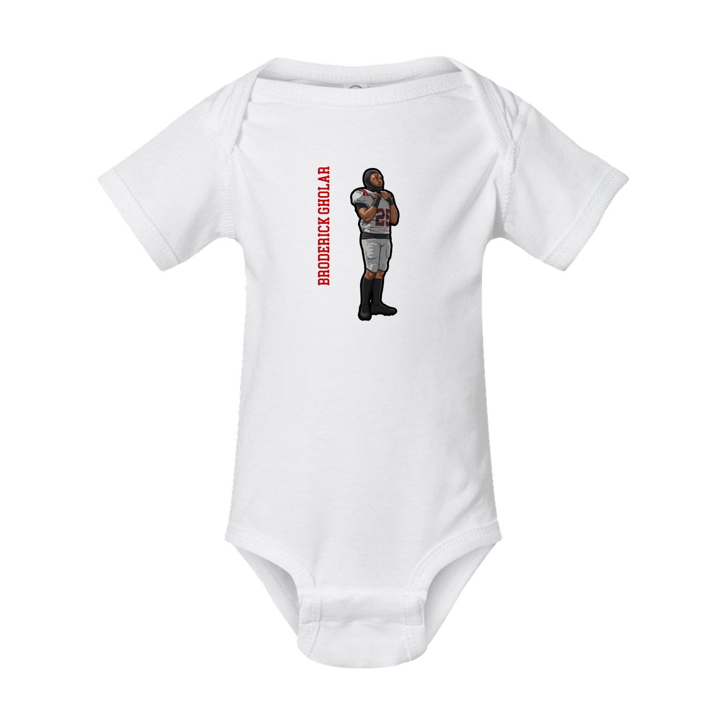 Baby Onesie — Name Vertical in White