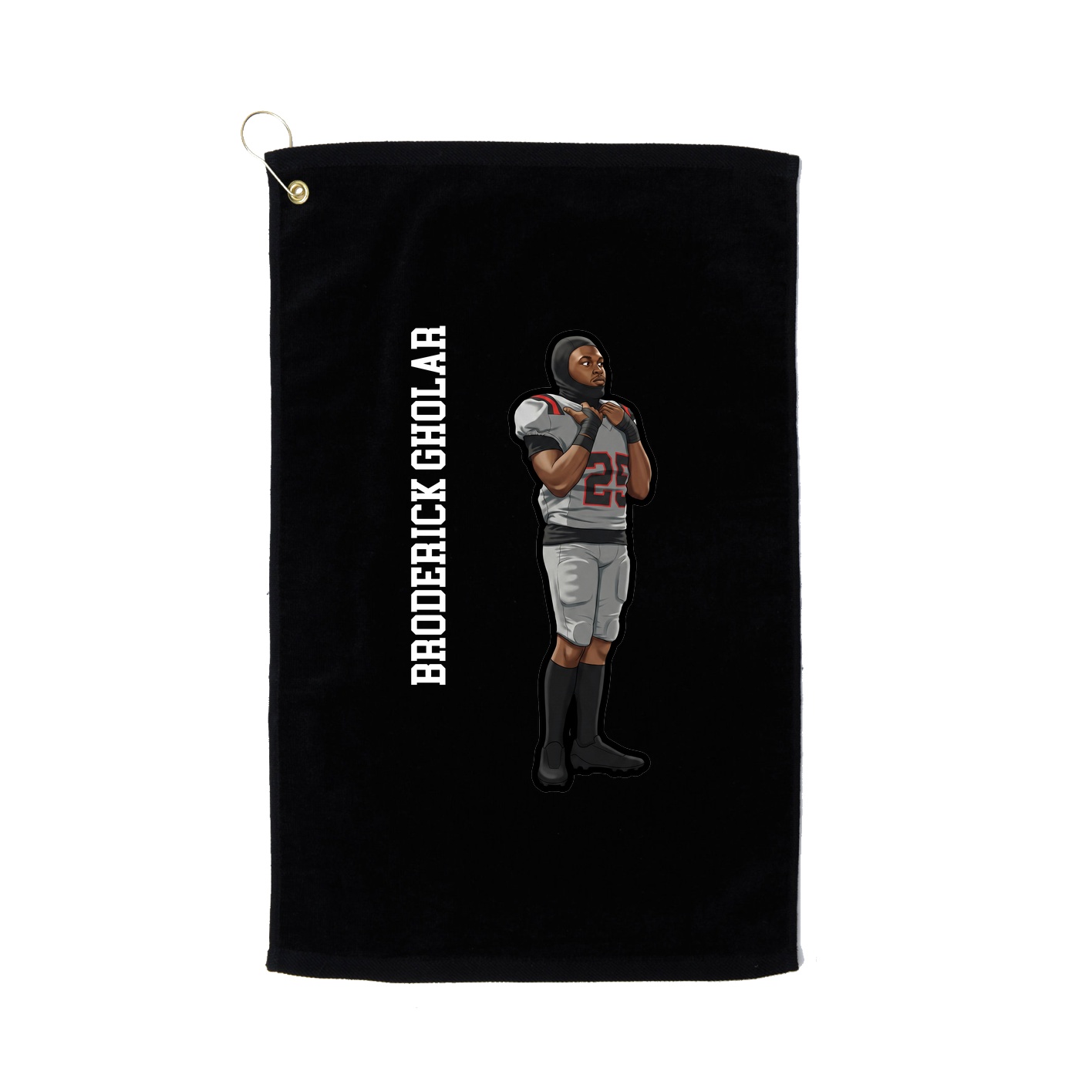 Golf Towel — Name Vertical in Black
