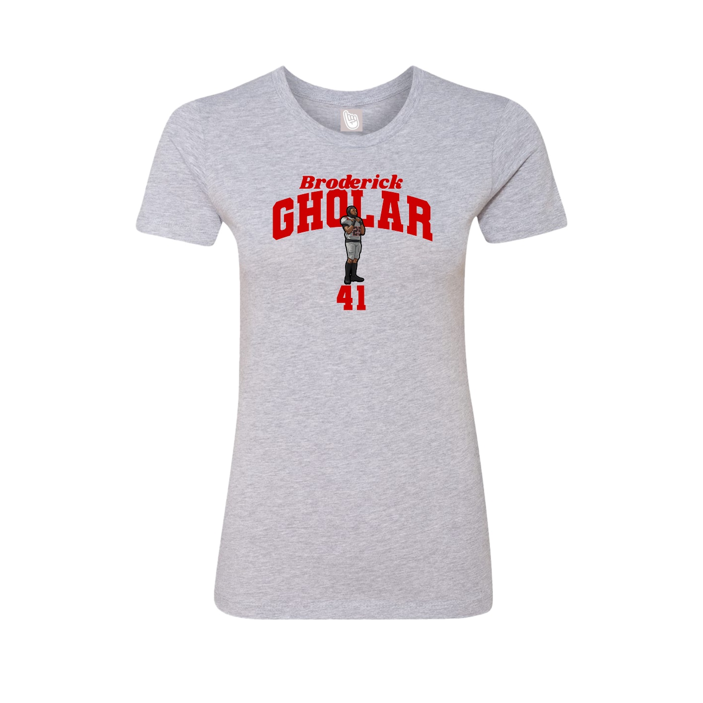 Fitted Women's Tee — Signature Arch in Grey