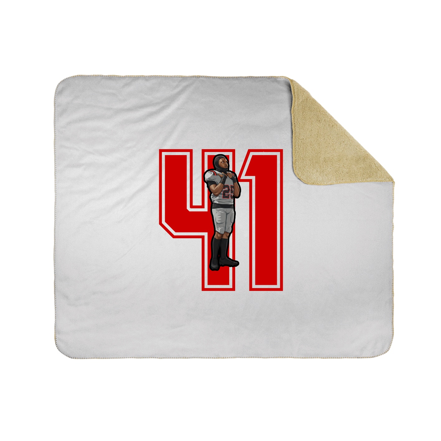 Throw Blanket — Number in White