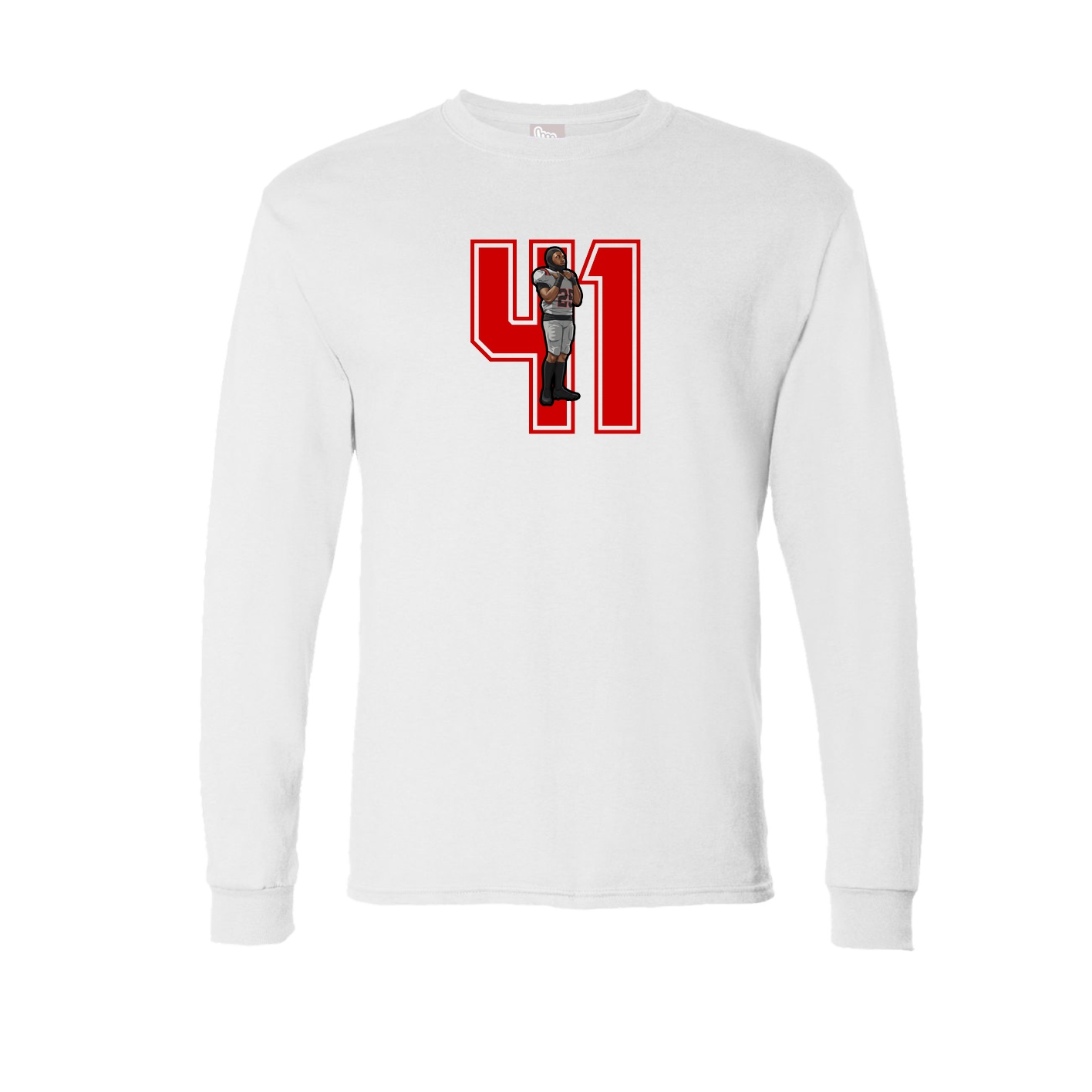 Long Sleeve Tee — Number in White