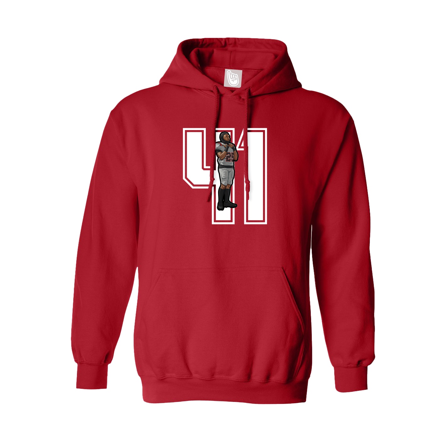 Youth Hoodie — Number in Red