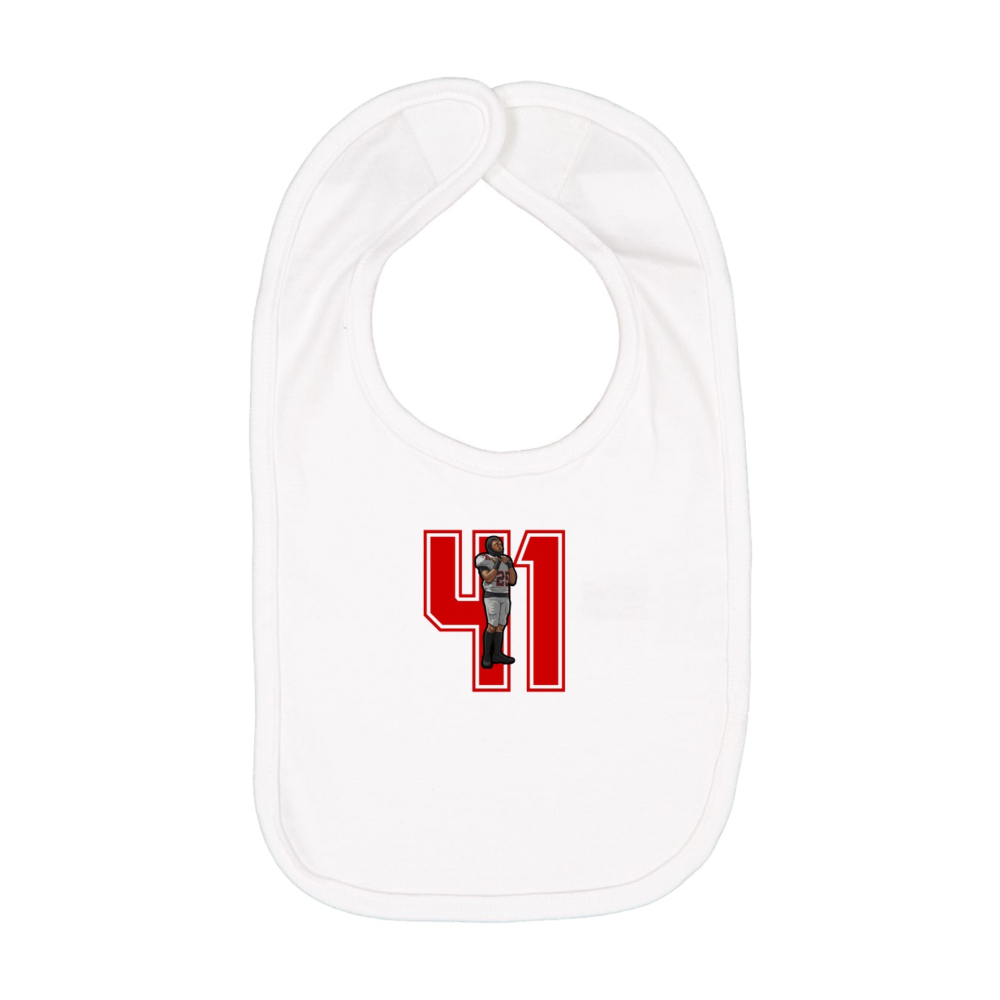 Infant Bib — Number in White