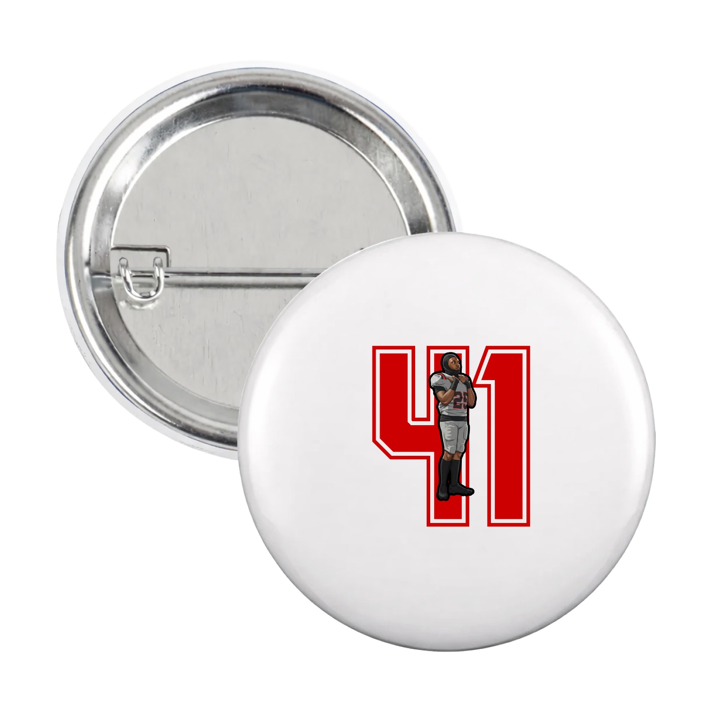 Game Day Button — Number in White