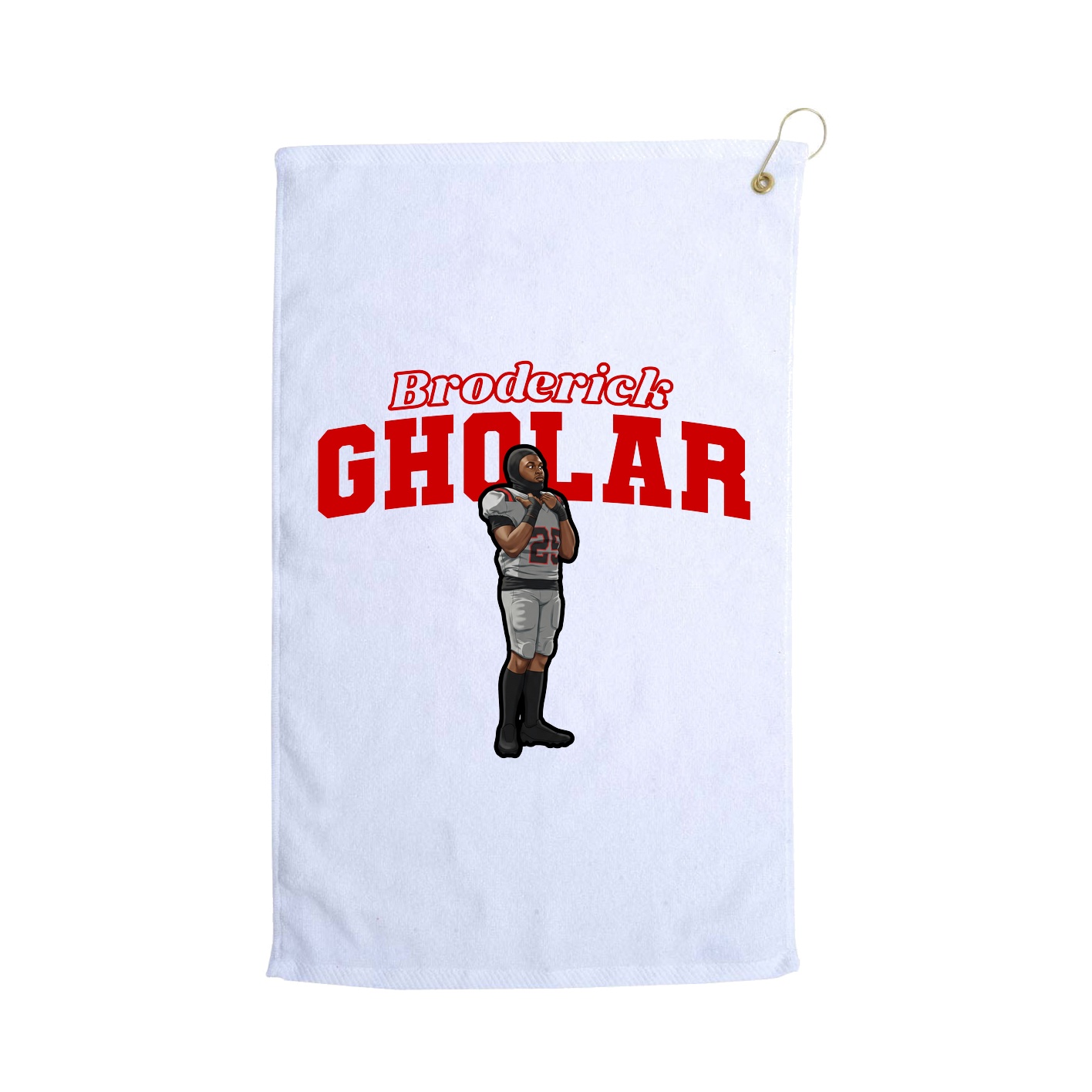Golf Towel — Name Arch in White