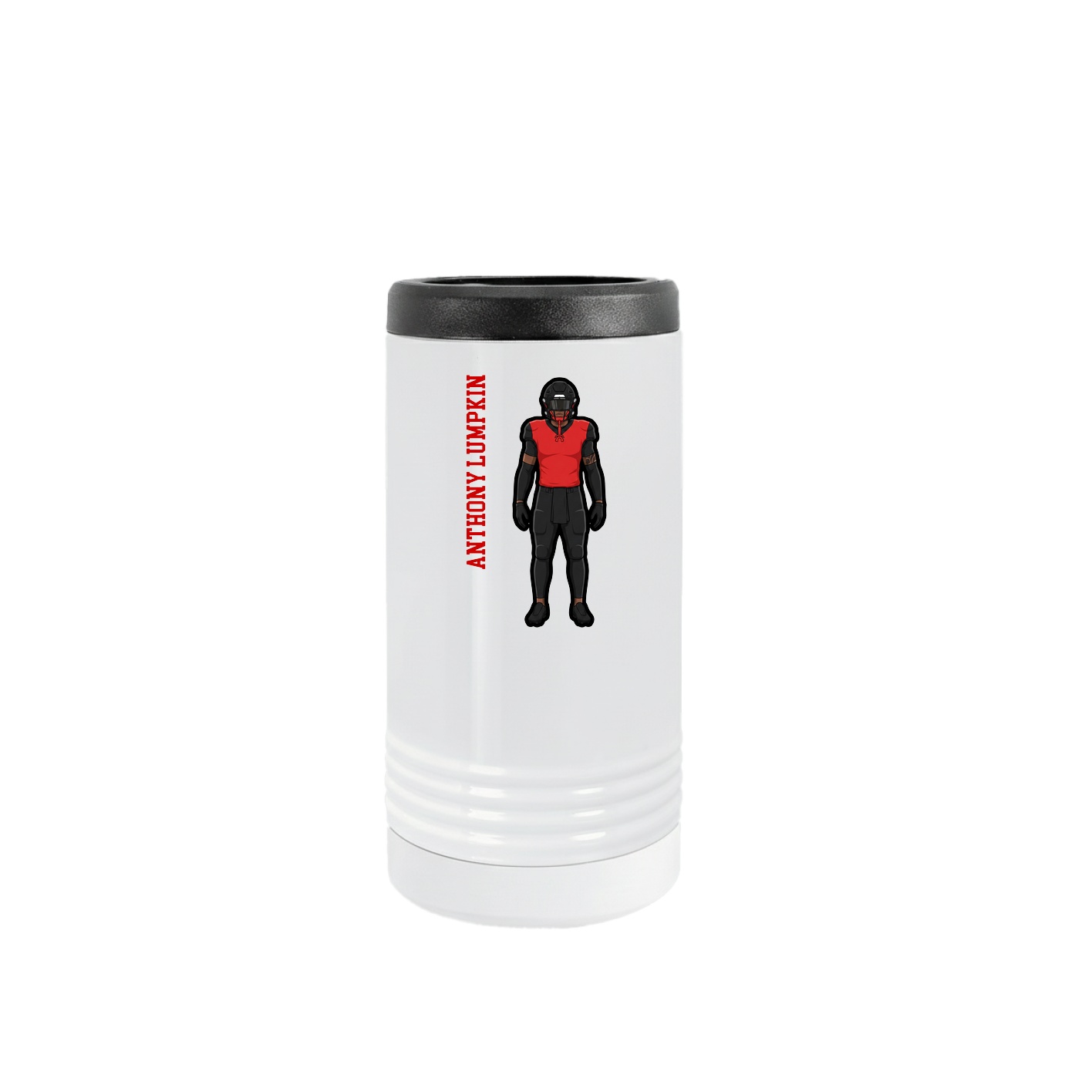 Slim Beverage Holder — Name Vertical in White