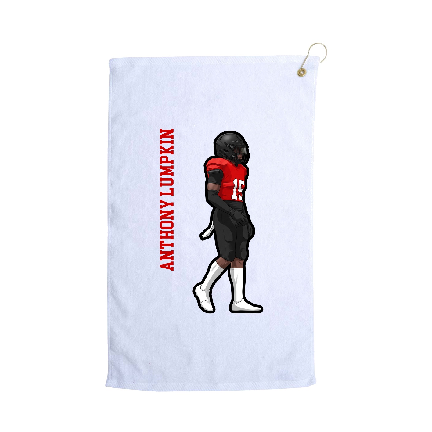 Golf Towel — Name Vertical in White