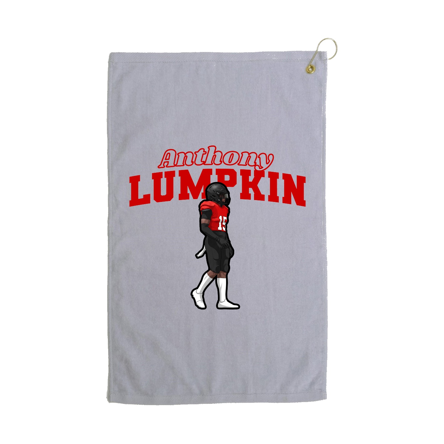 Golf Towel — Name Arch in Grey