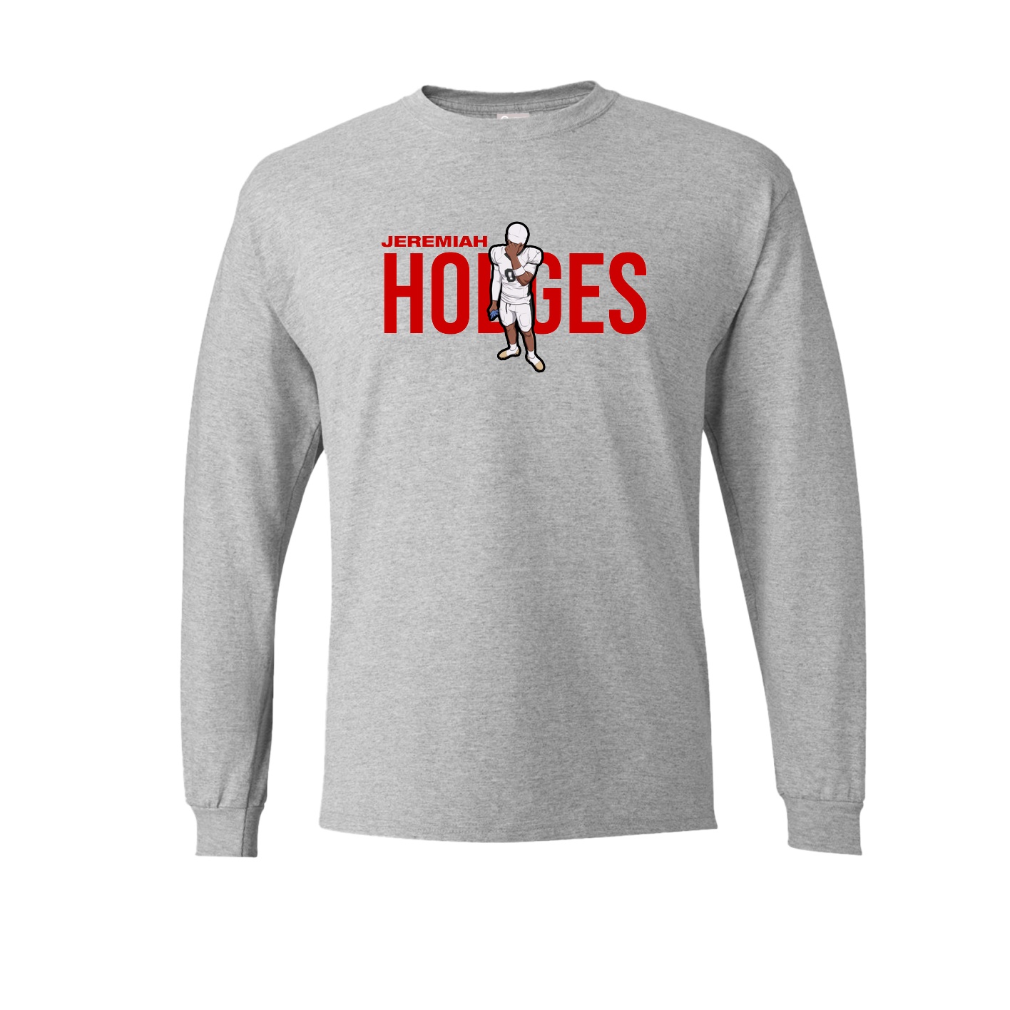 Long Sleeve Tee — Player Name in Grey