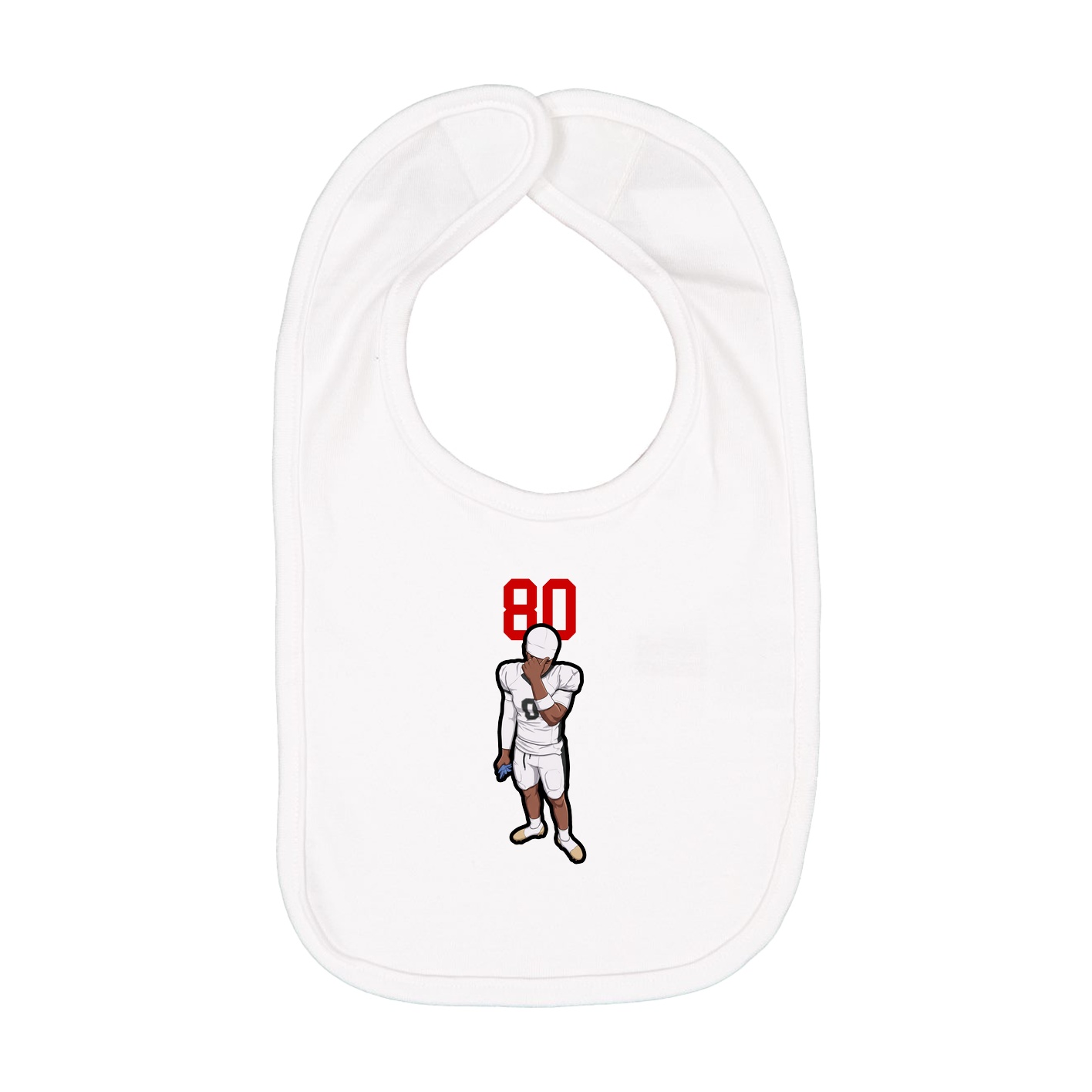 Infant Bib — Number Top in White