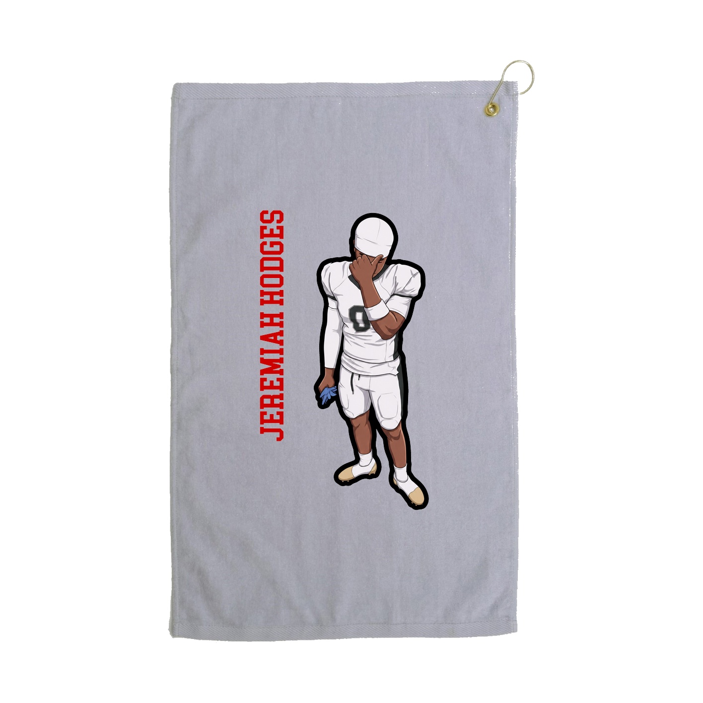 Golf Towel — Name Vertical in Grey