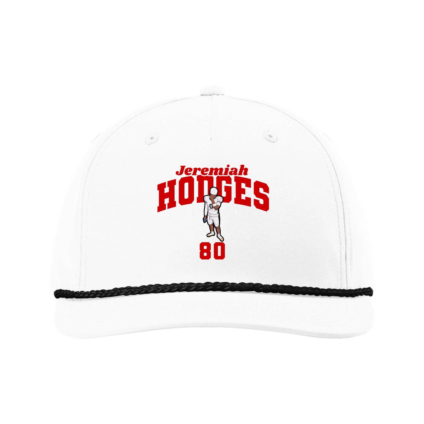 Five-Panel Classic Rope Cap — Signature Arch in White