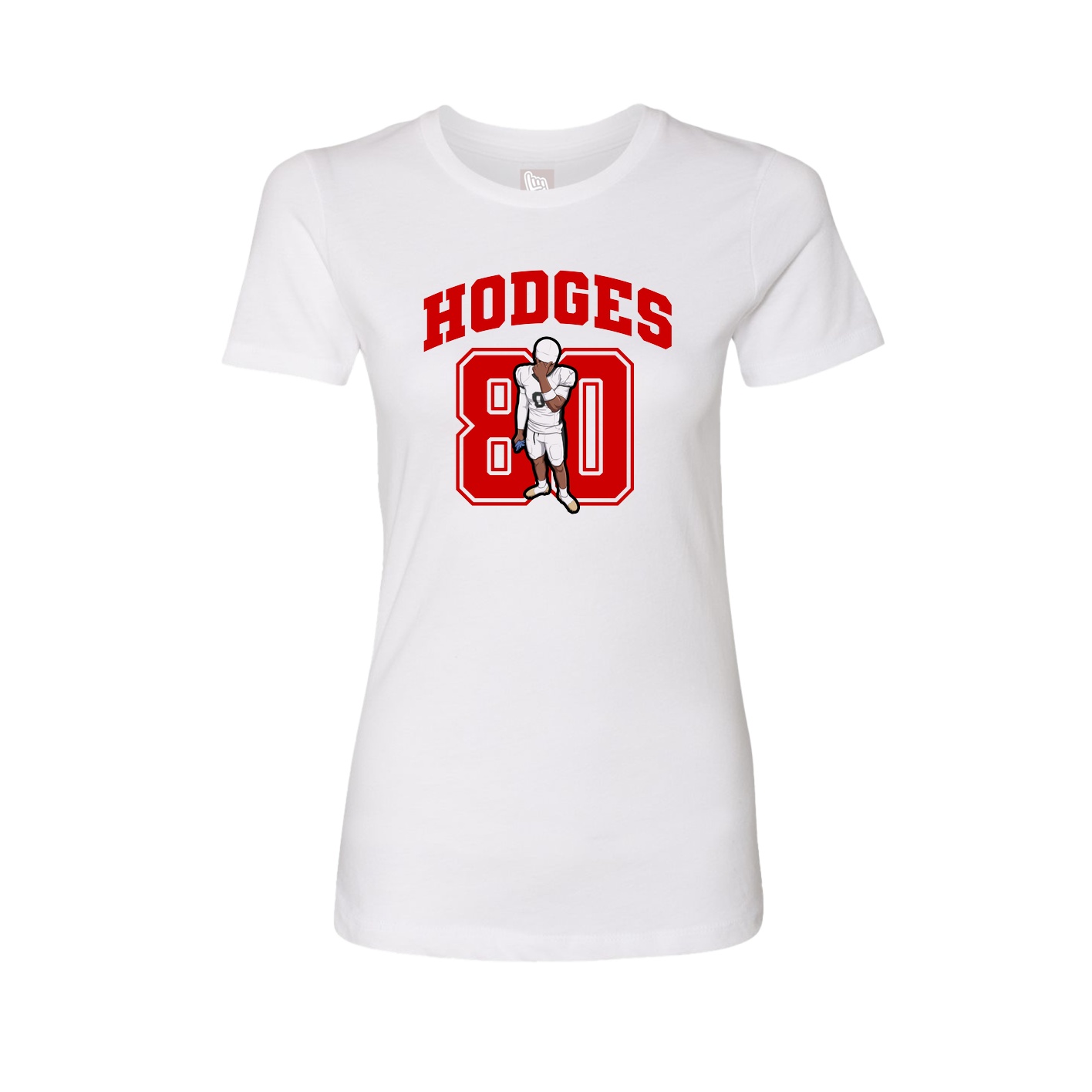 Fitted Women's Tee — Number in White
