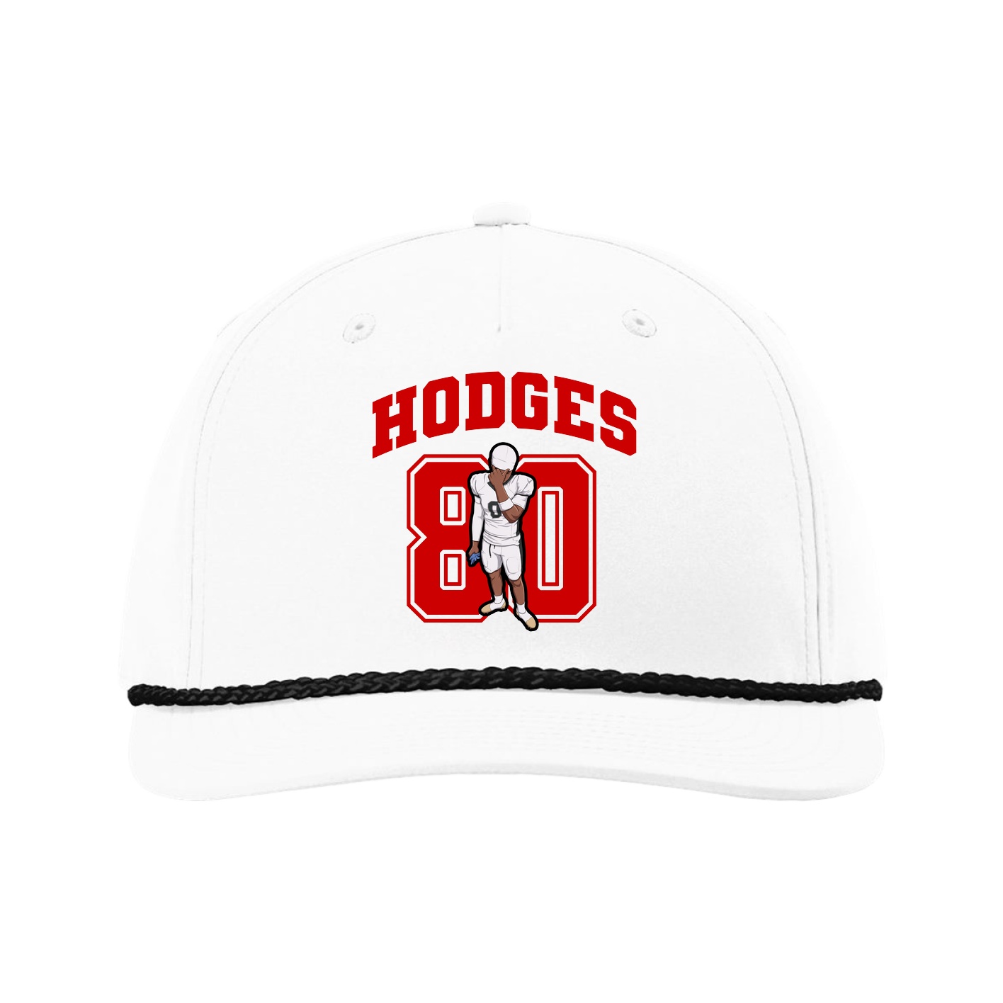 Five-Panel Classic Rope Cap — Number in White