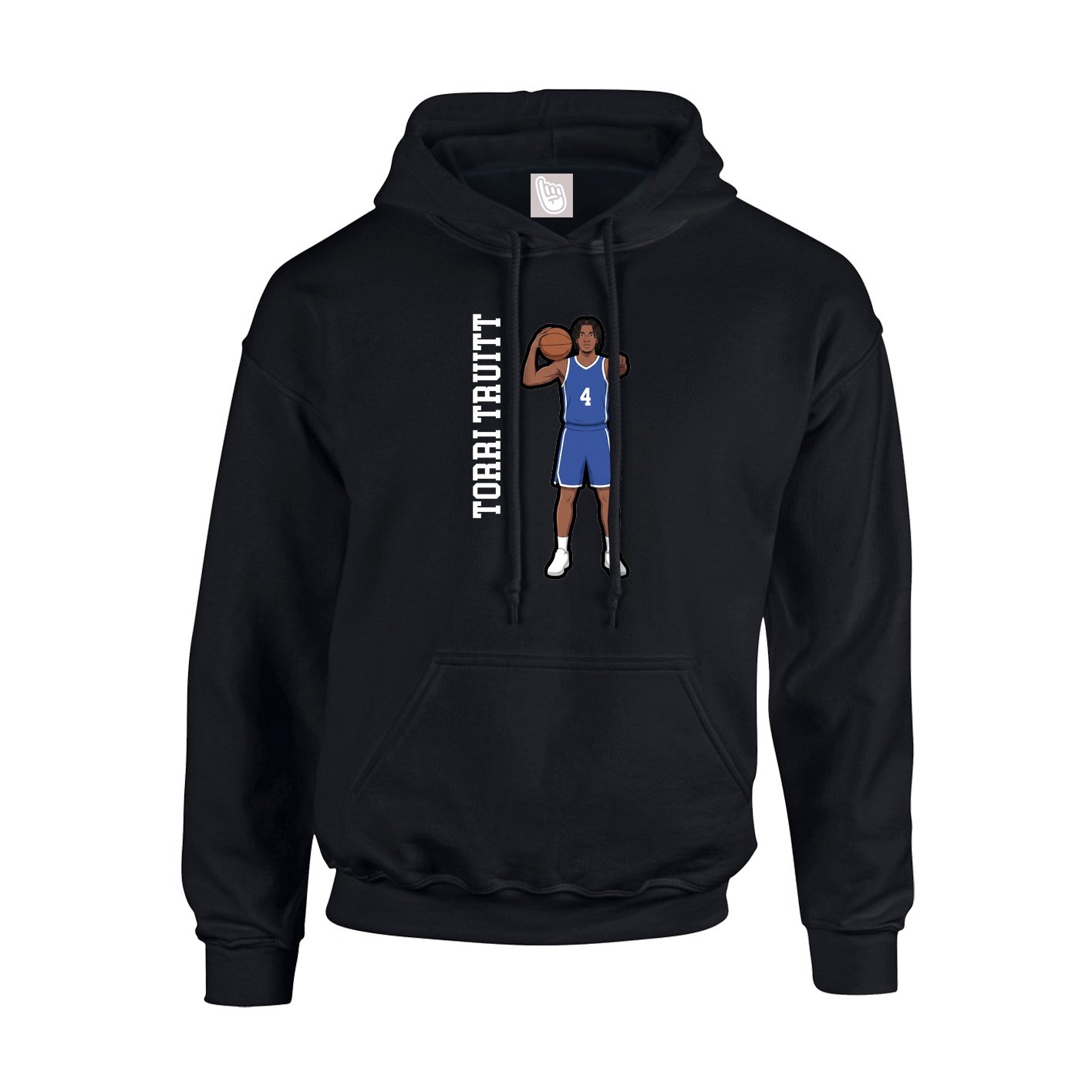 Youth Hoodie — Name Vertical in Black