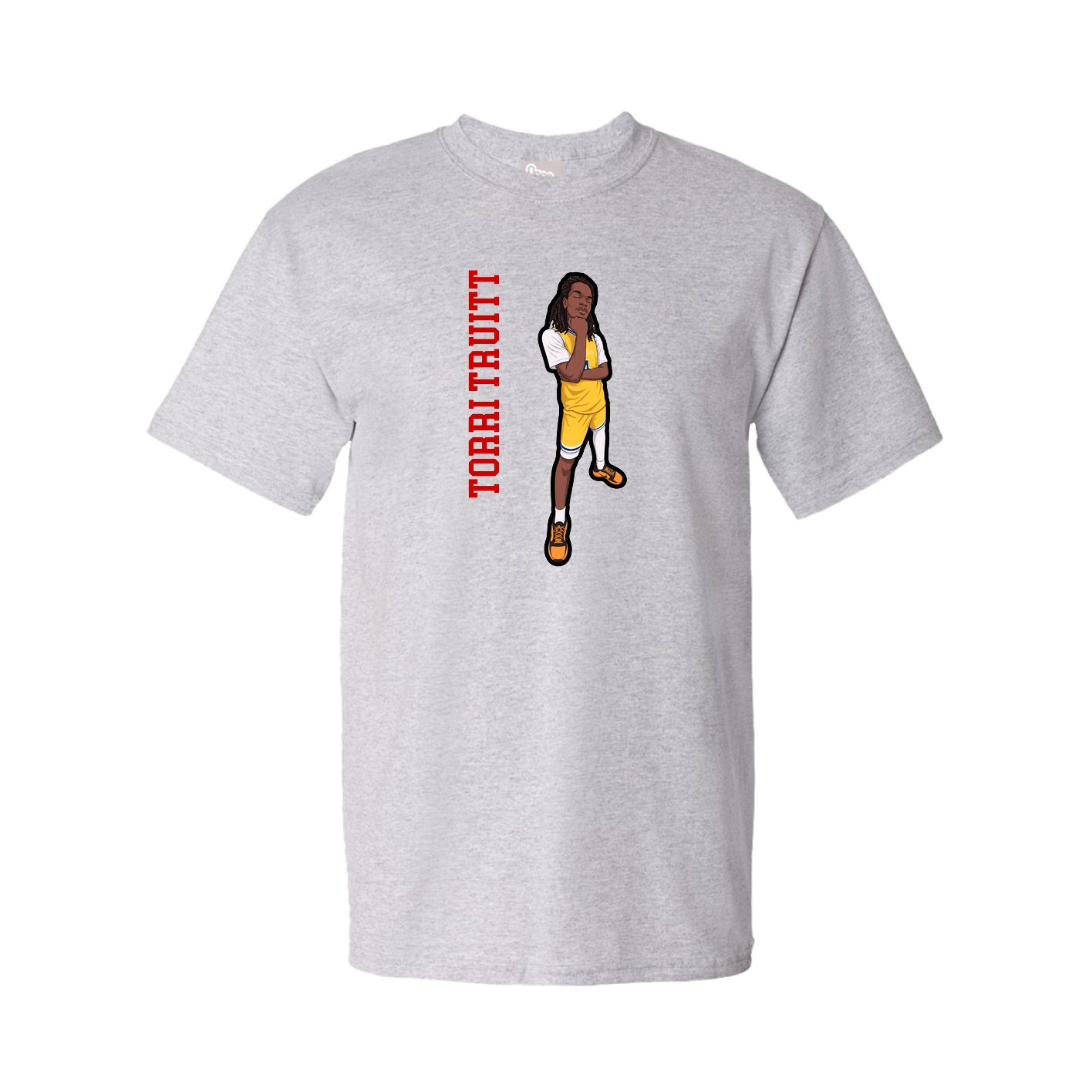 Youth Tee — Name Vertical in Grey