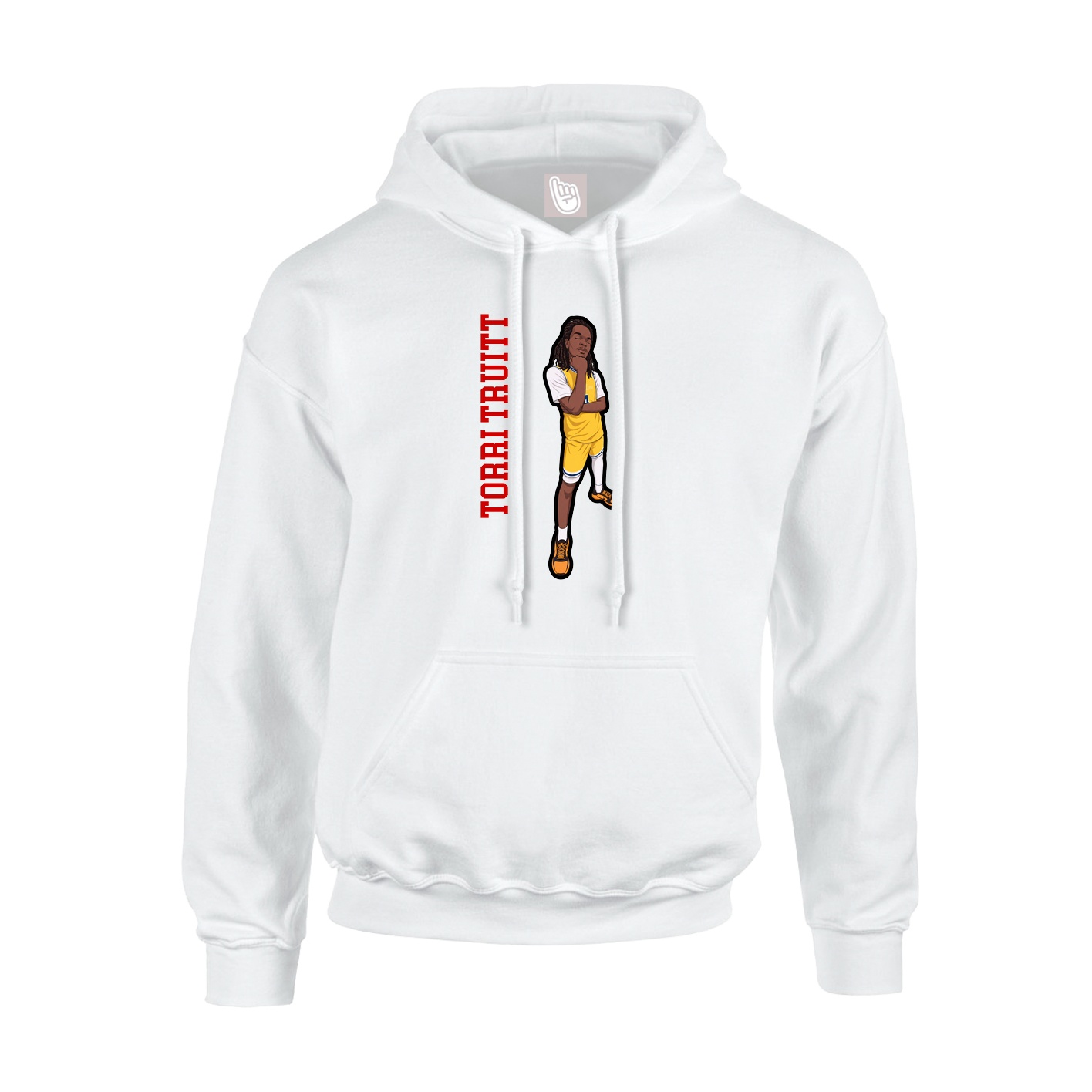 Hoodie — Name Vertical in White