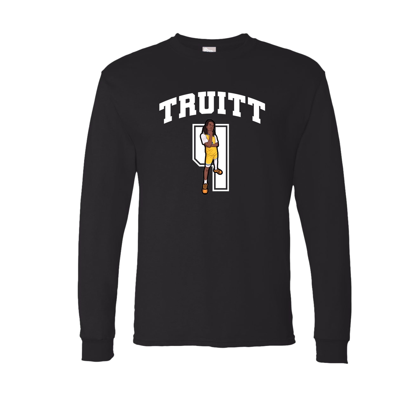 Long Sleeve Tee — Number in Black