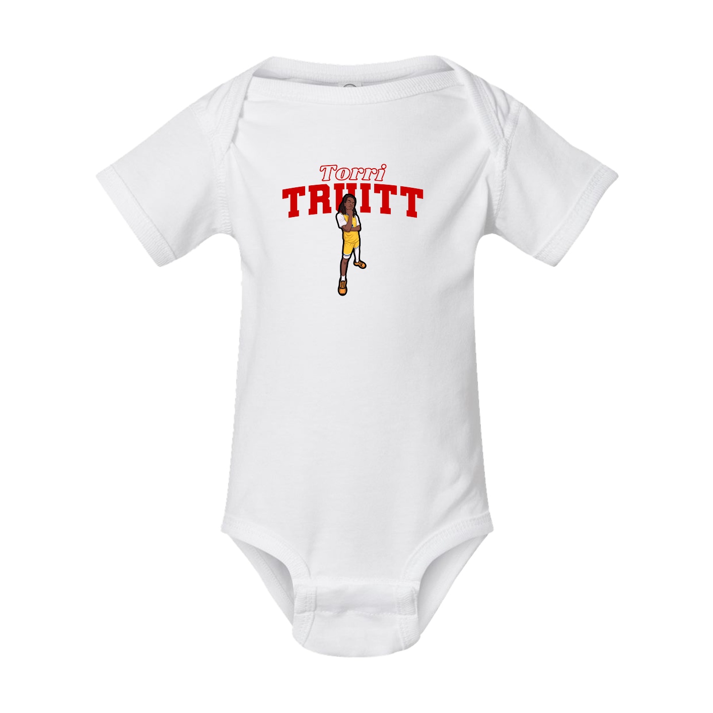 Baby Onesie — Name Arch in White