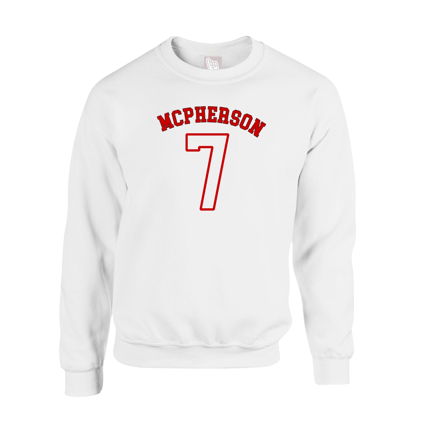 Fleece Crew — Shirsey Arch in White