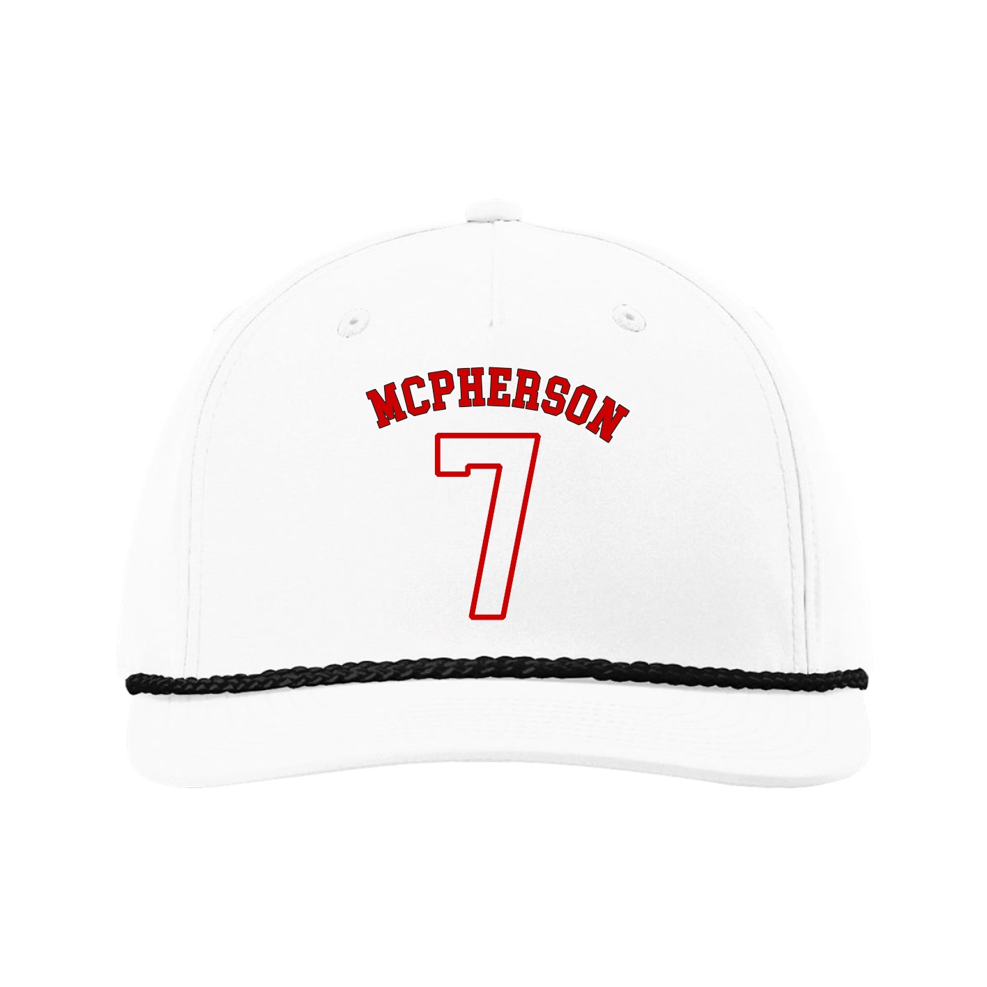 Five-Panel Classic Rope Cap — Shirsey Arch in White