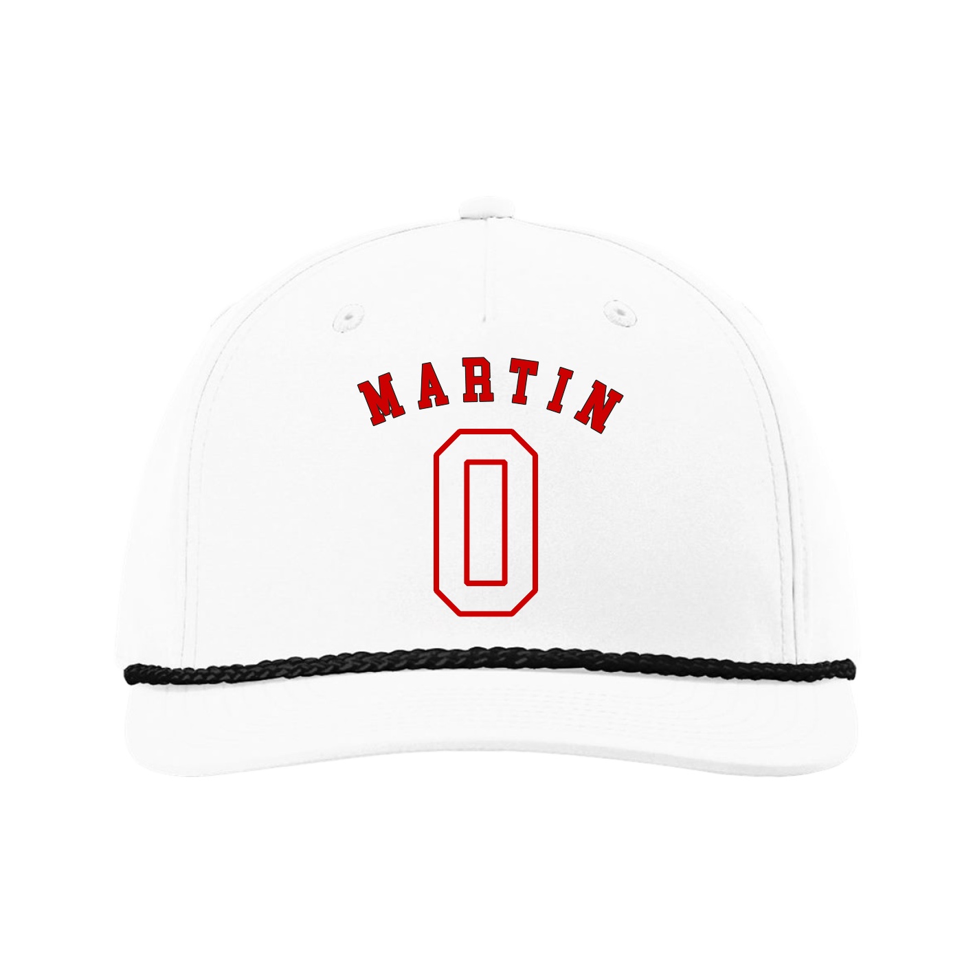 Five-Panel Classic Rope Cap — Shirsey Arch in White
