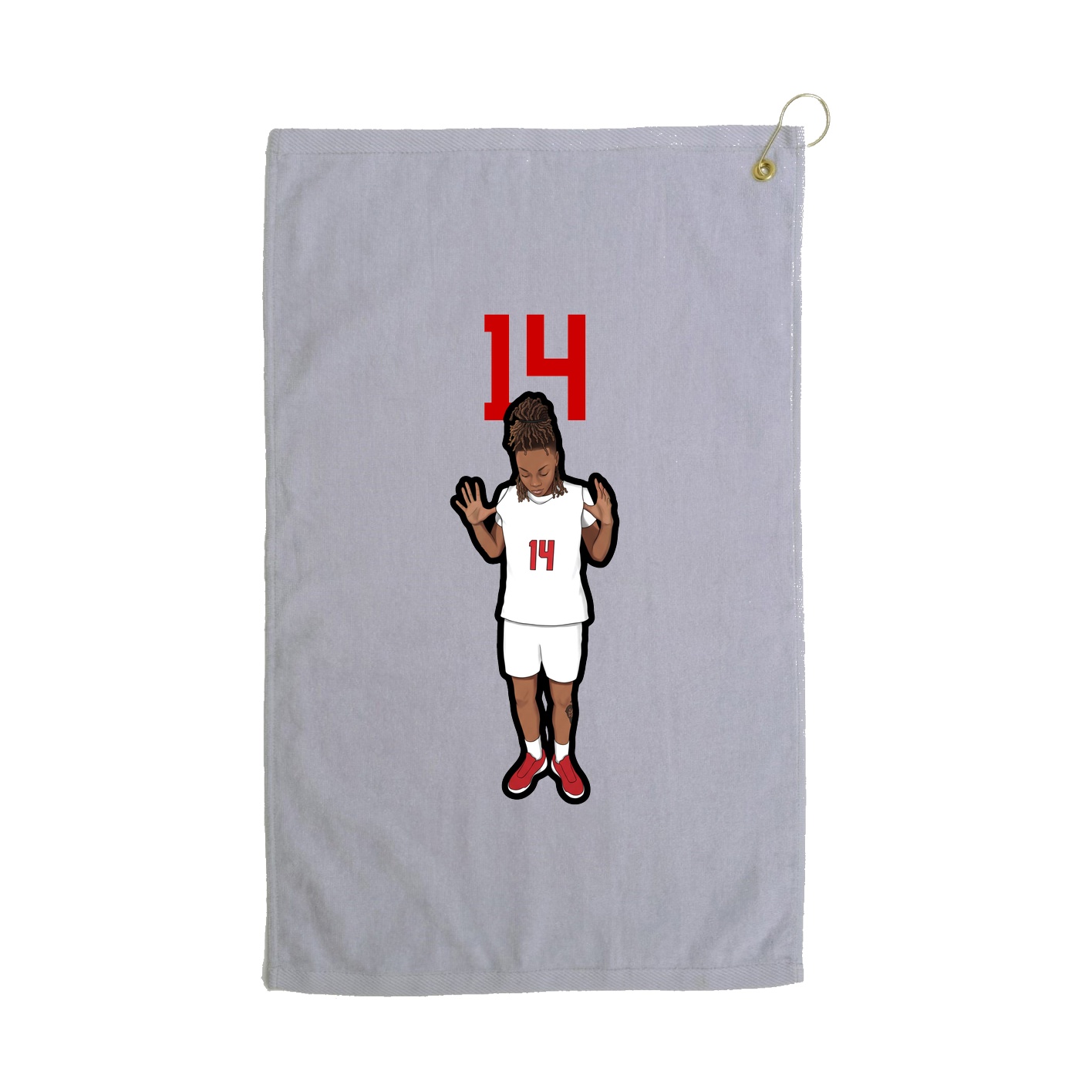 Golf Towel — Number Top in Grey