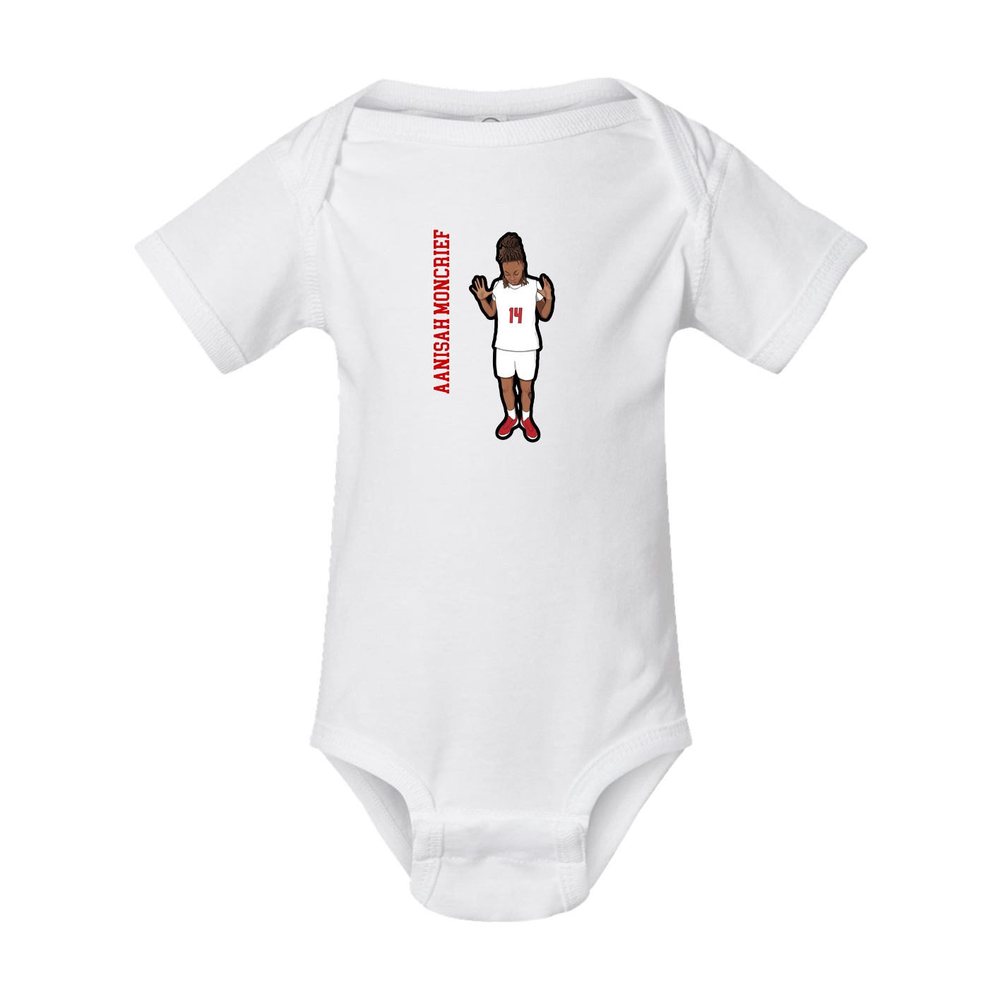 Baby Onesie — Name Vertical in White
