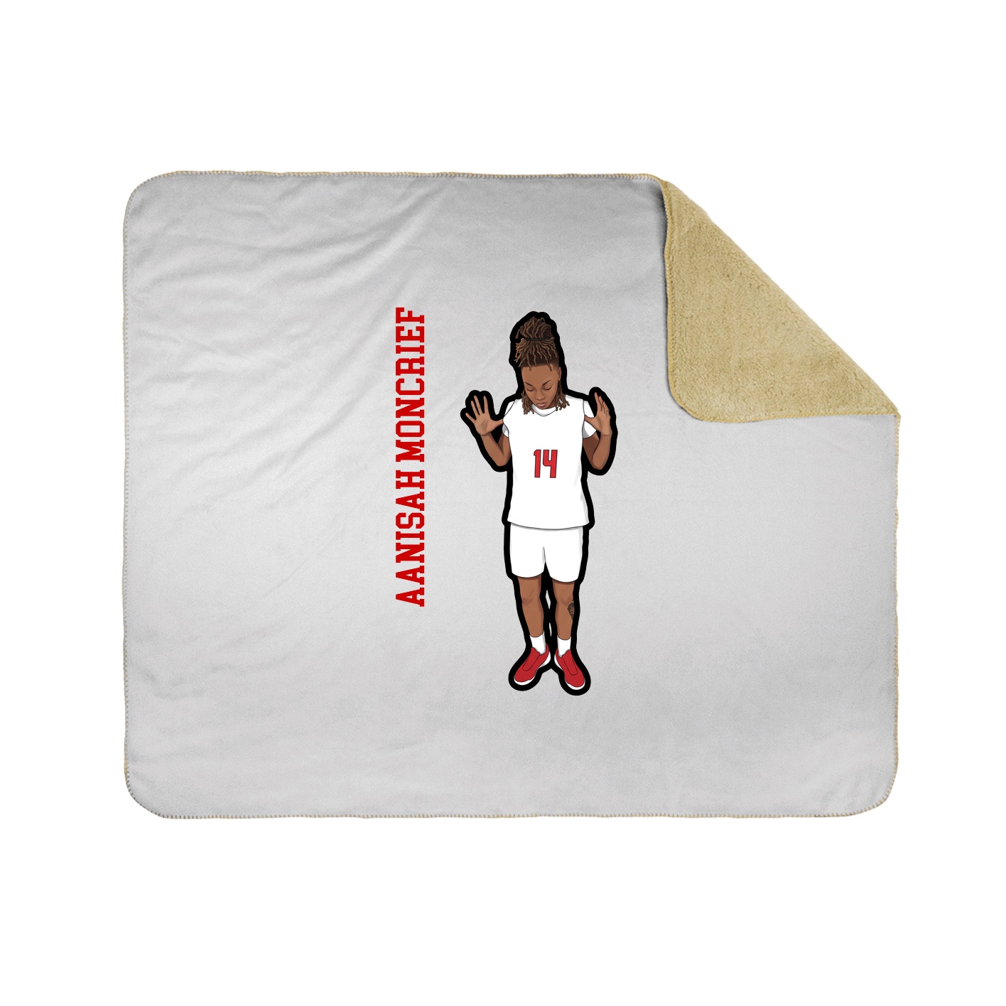 Throw Blanket — Name Vertical in White