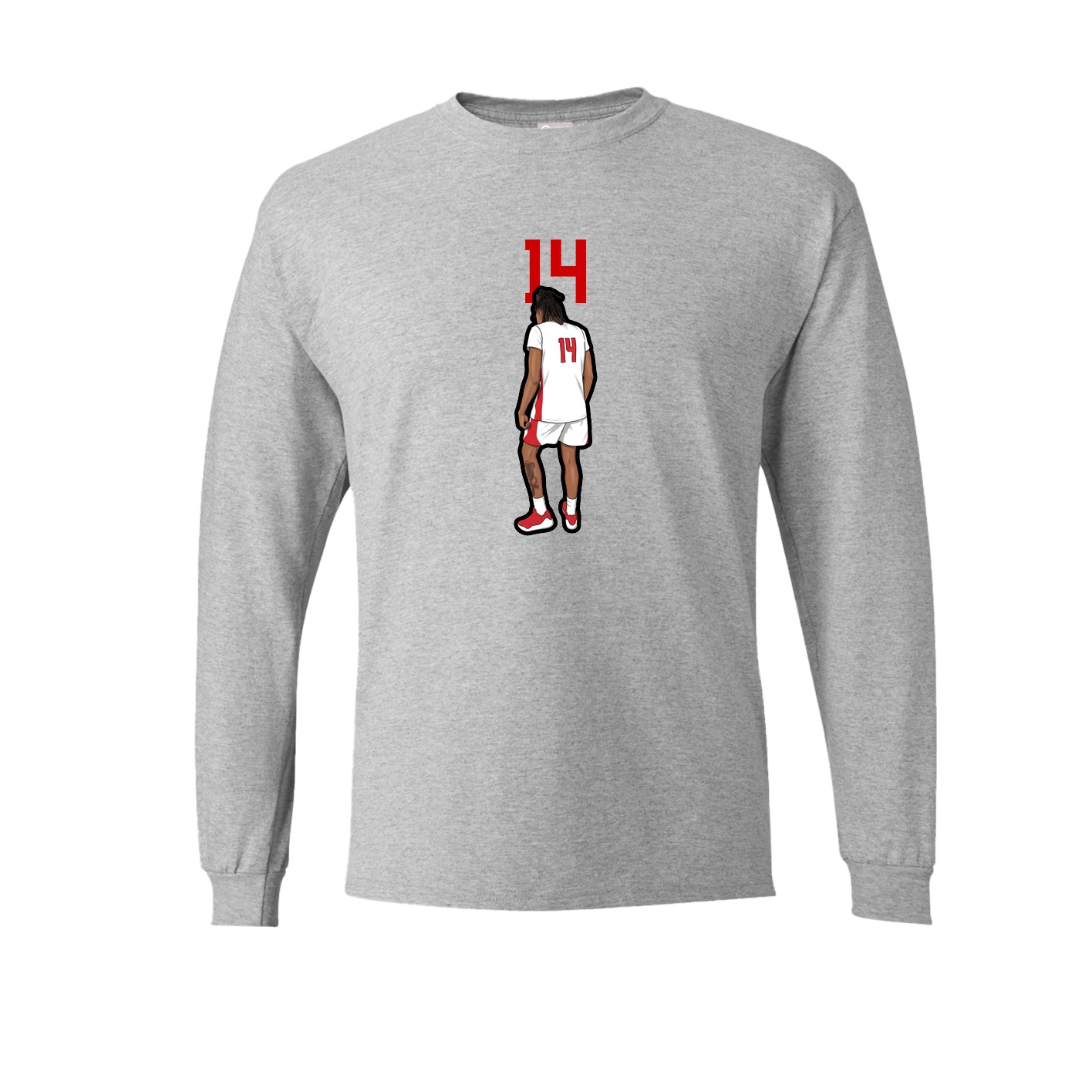 Long Sleeve Tee — Number Top in Grey