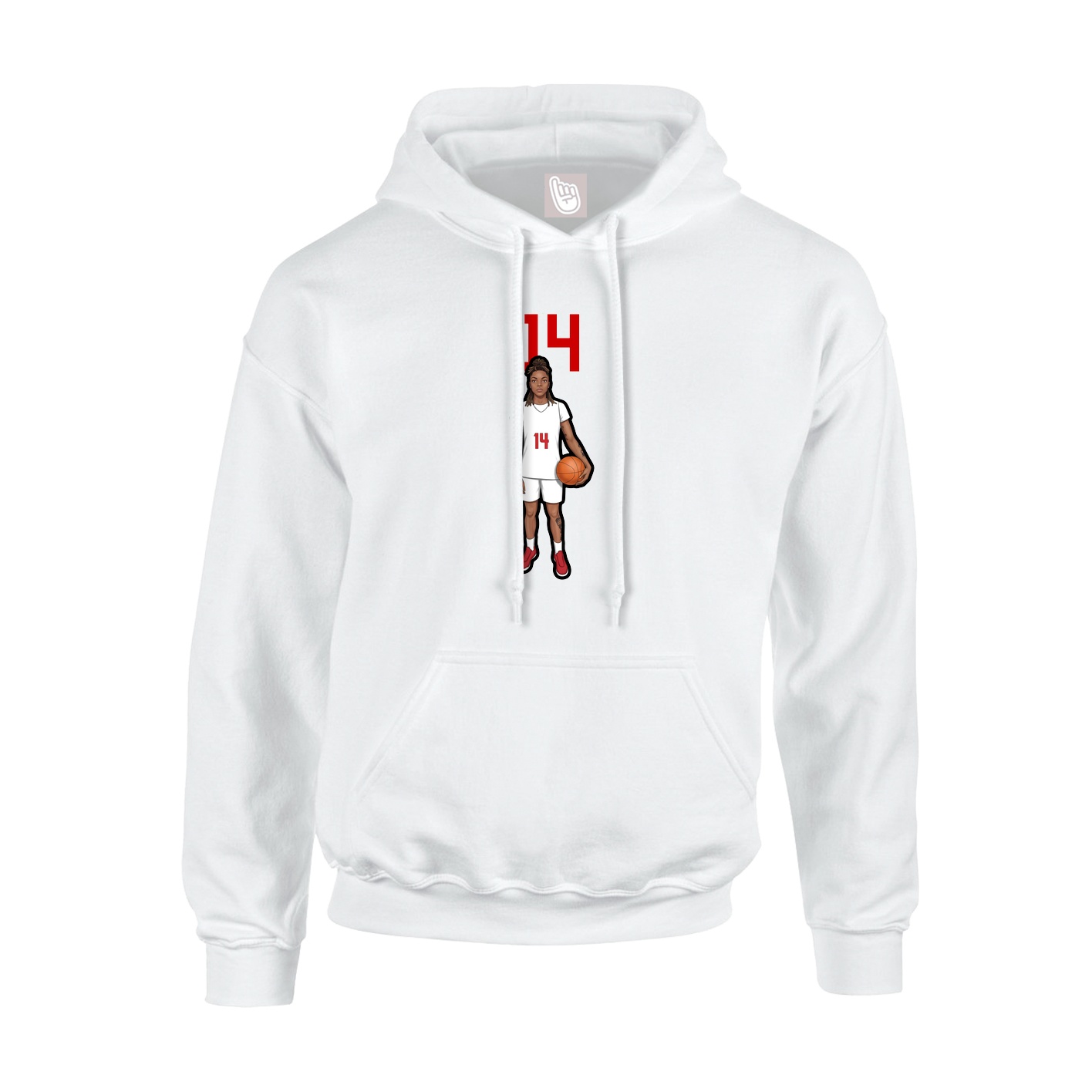 Youth Hoodie — Number Top in White