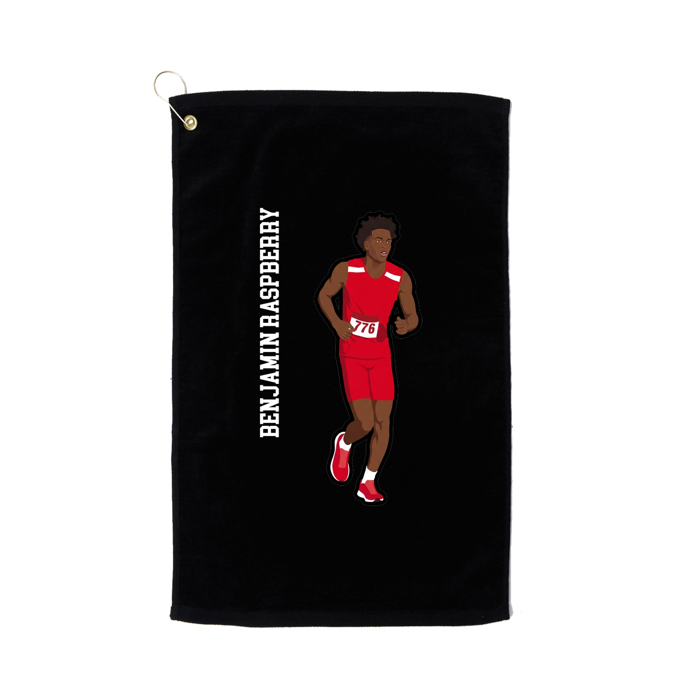 Golf Towel — Name Vertical in Black